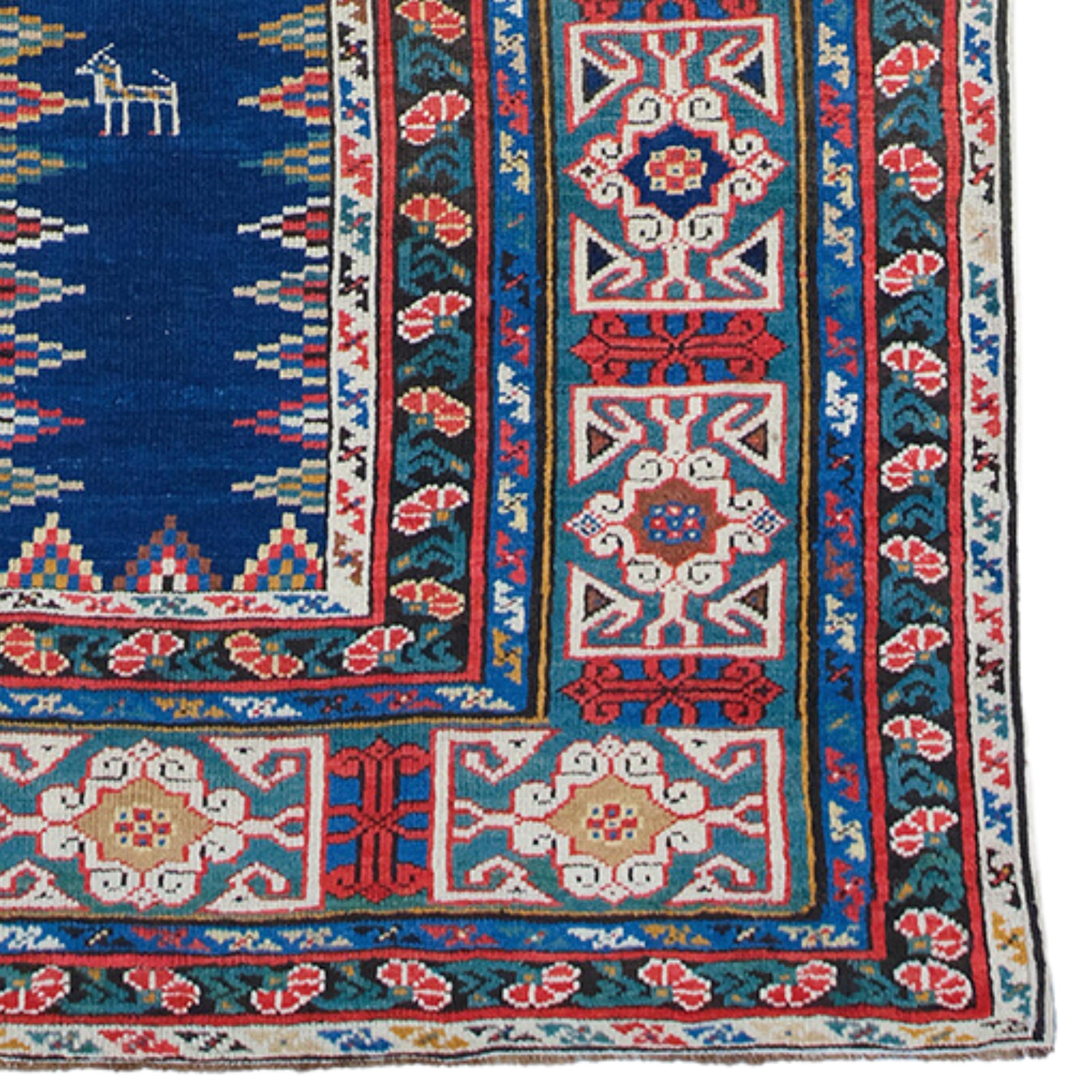 Antique Kuba Rug - 19th Century Caucasian Rug, Handmade Wool Rug, Antique Rug For Sale 2