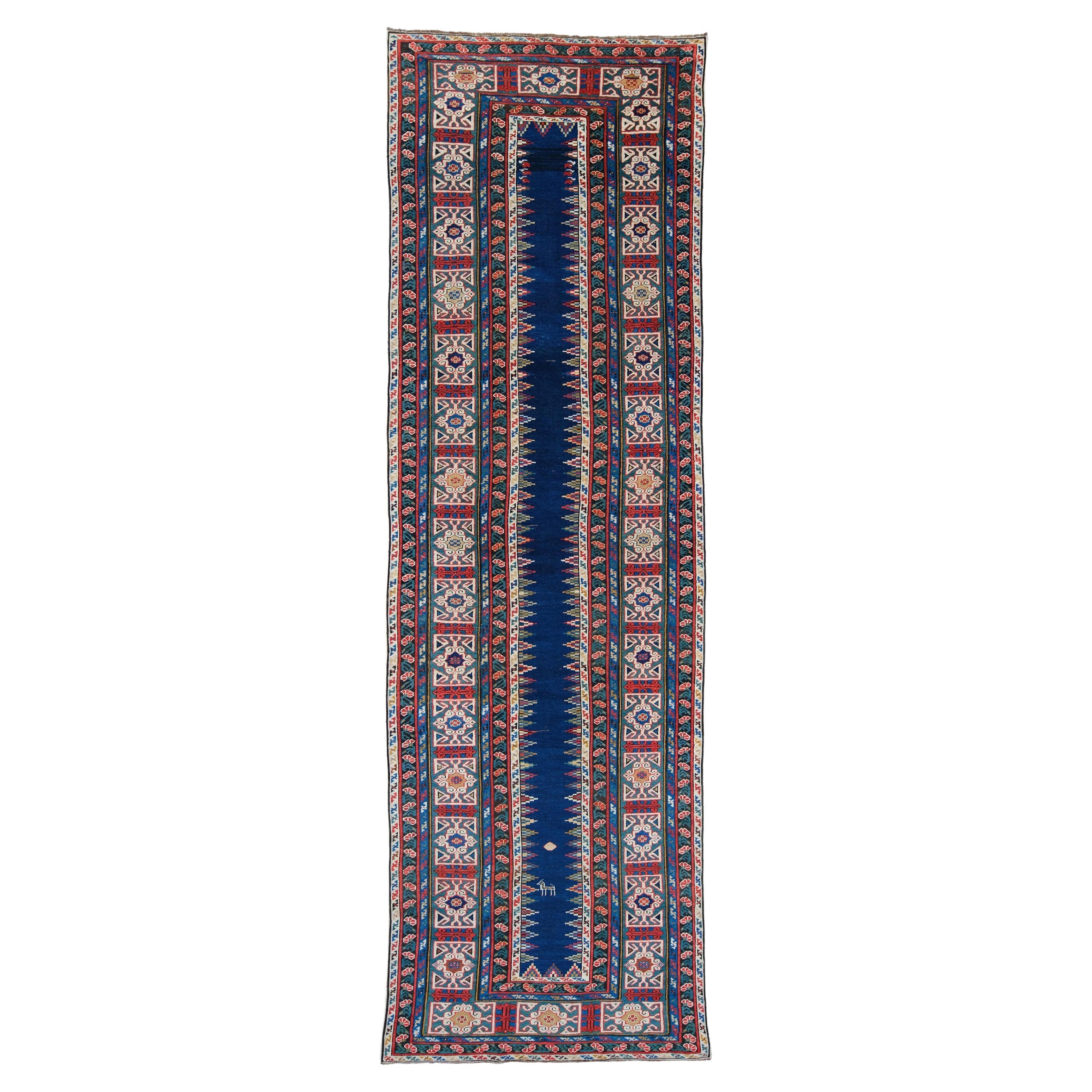 Tapis Kuba ancien du 19ème siècle, tapis caucasien en laine fait à la main, tapis ancien en vente