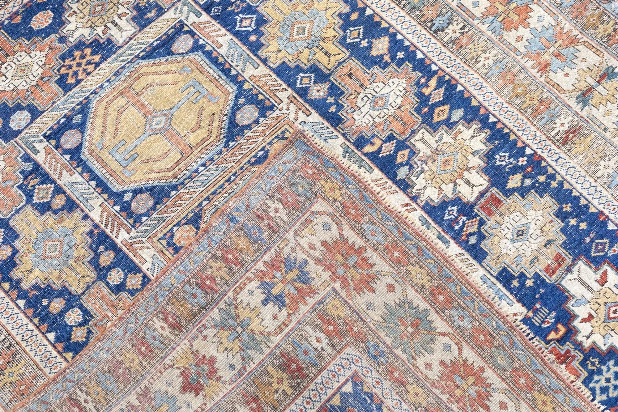 Caucasian Antique Kuba Rug 3'10'' x 4'5'' For Sale