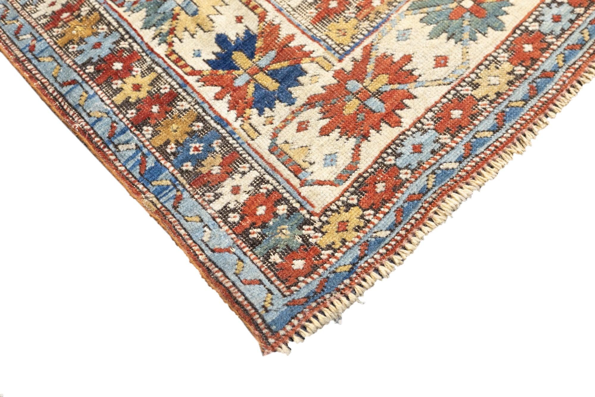 Antique Kuba Rug 3'10'' x 4'5'' In Good Condition For Sale In New York, NY