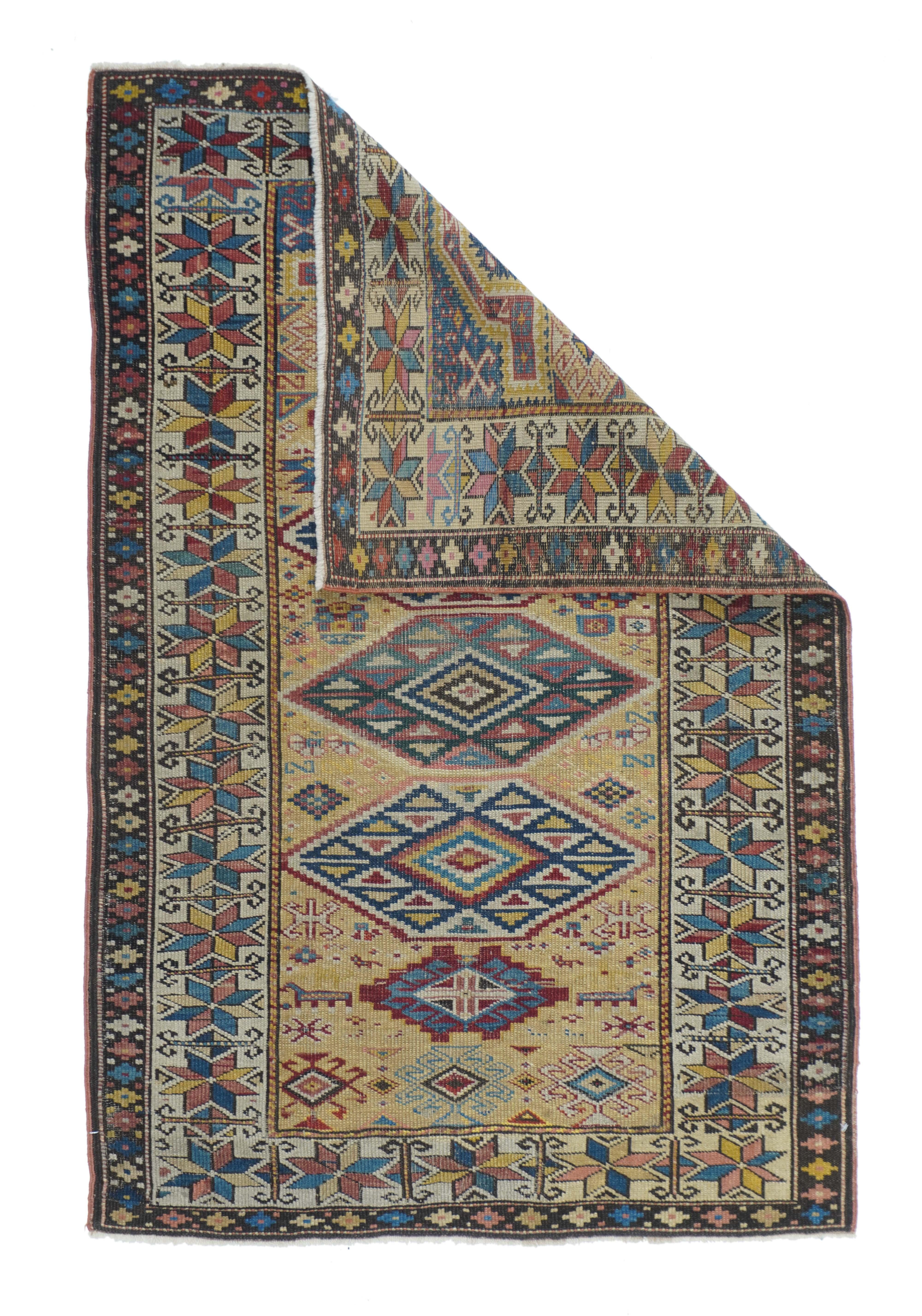 Antique Kuba Rug 3'2'' x 4'9''.