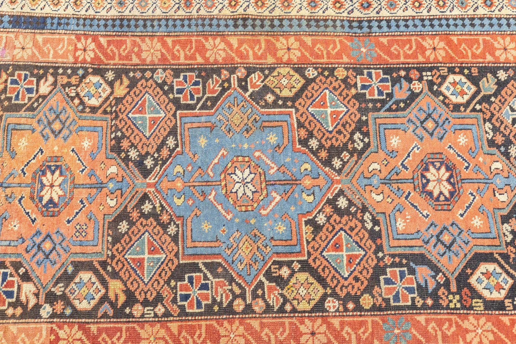 XIXe siècle Tapis Kuba ancien de 3'2'' x 4'9'' cm en vente