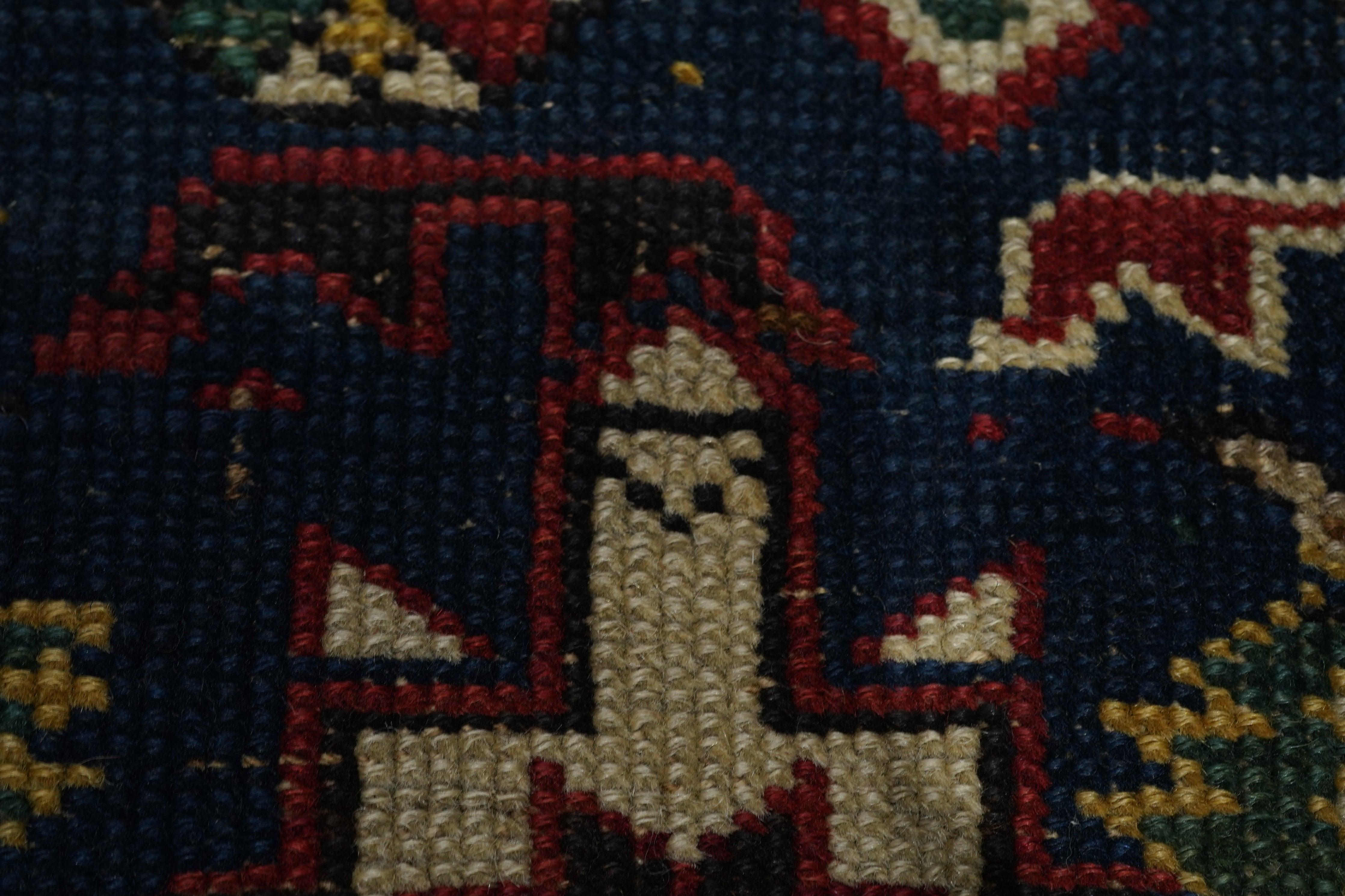 Caucasien Tapis Kuba ancien 3'4'' x 4'8'' en vente