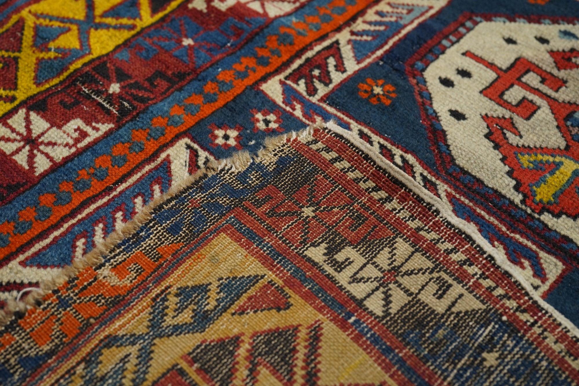 Laine Tapis Kuba ancien 3'9'' x 6'3'' en vente