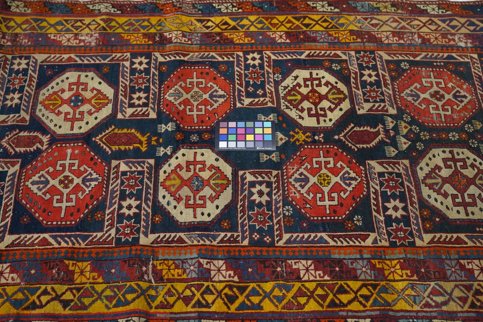 Antique Kuba Rug 3'9'' x 6'3'' For Sale 1