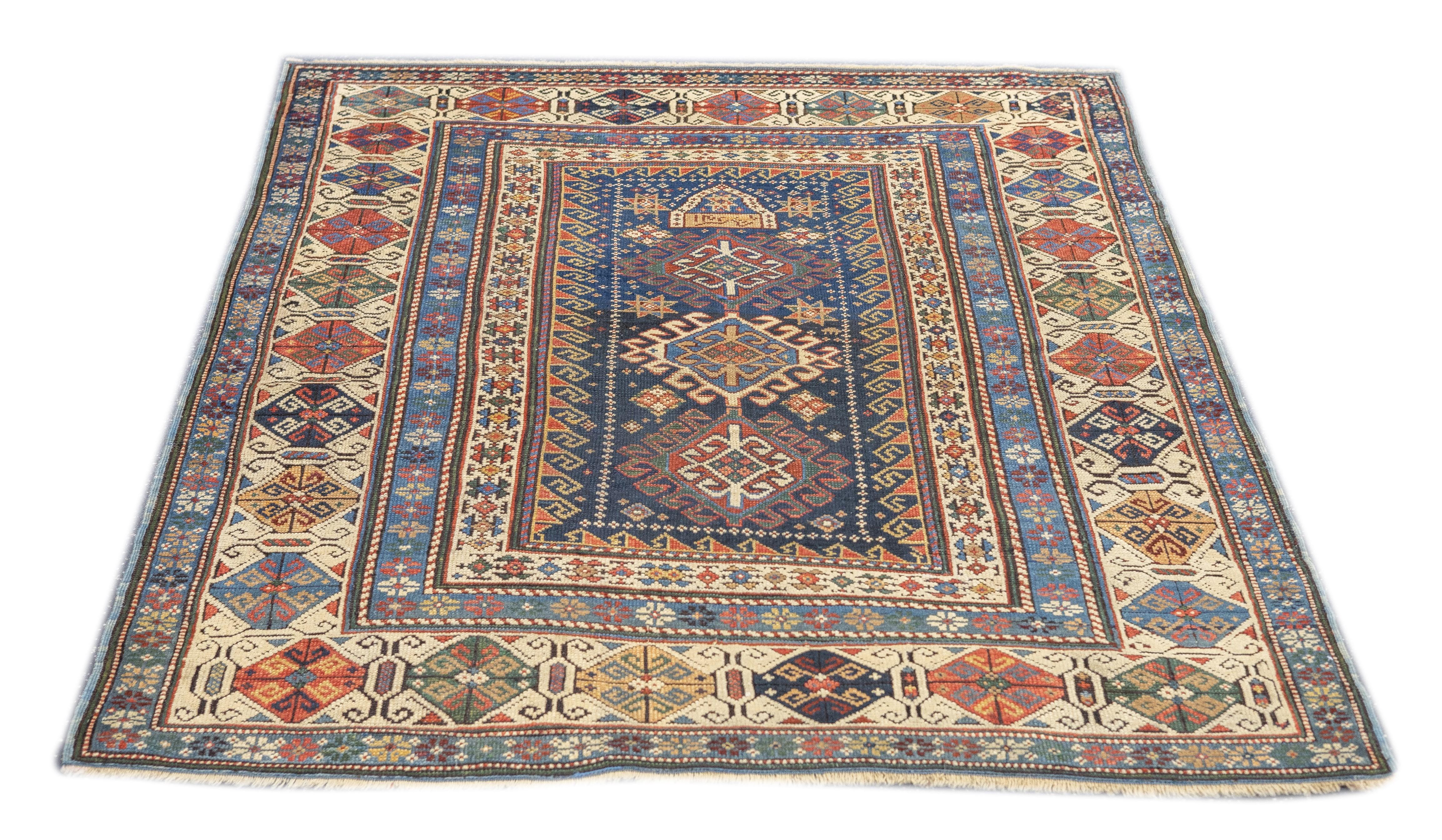 Noué à la main Tapis Kuba ancien 4'0