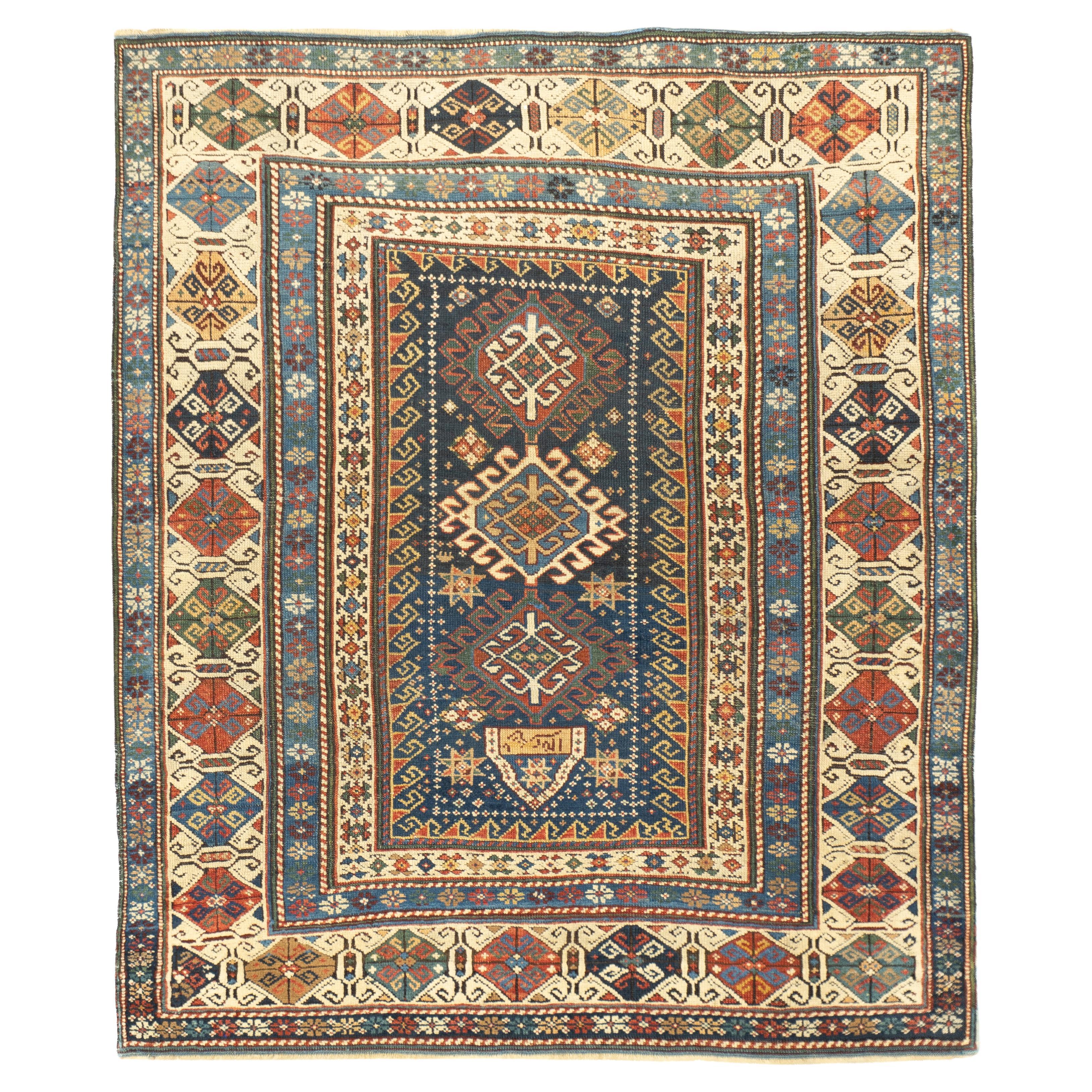 Antiker Kuba-Teppich 4'0" x 4'9''
