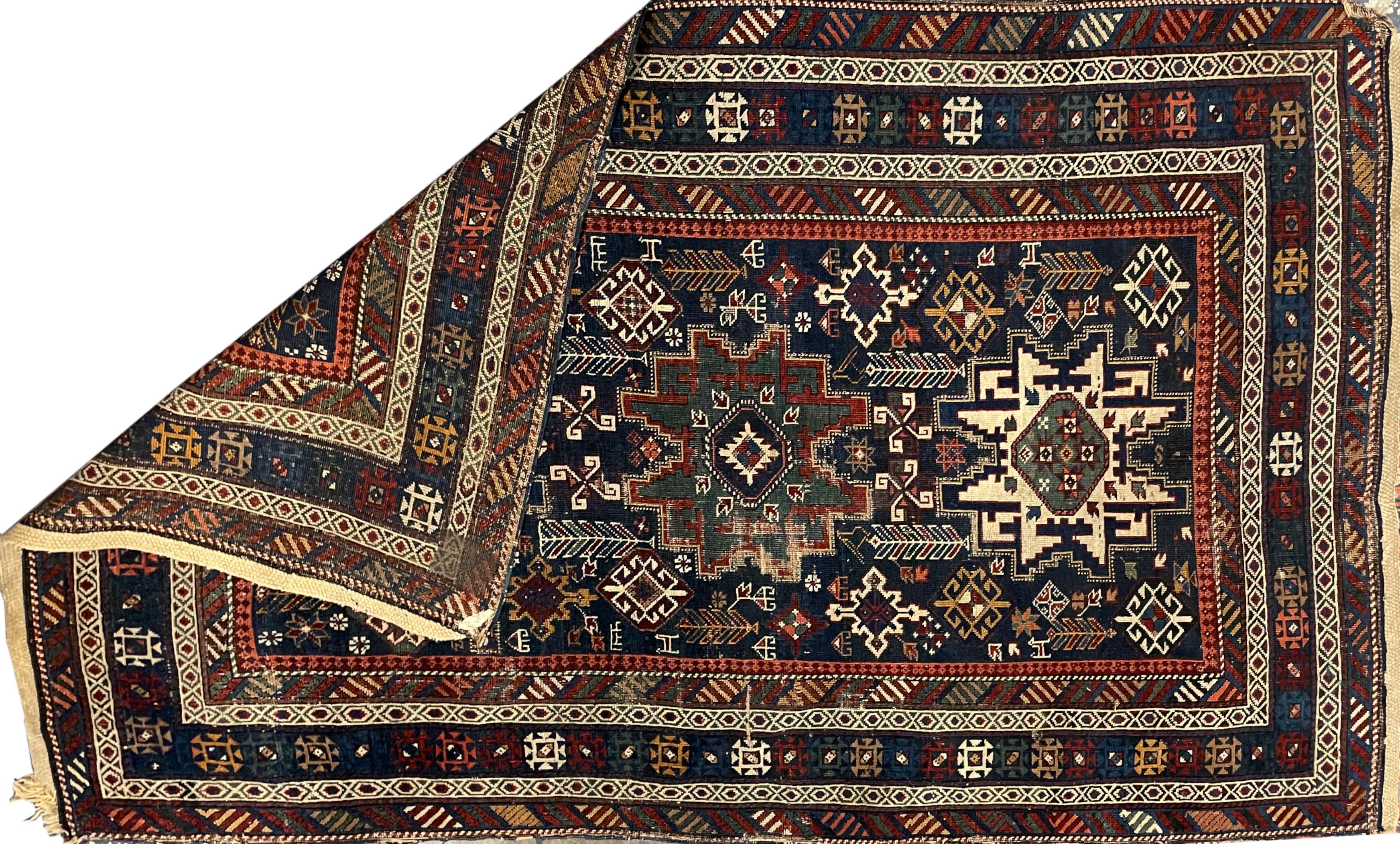 Antique Kuba Rug In Good Condition For Sale In West Palm Beach, FL