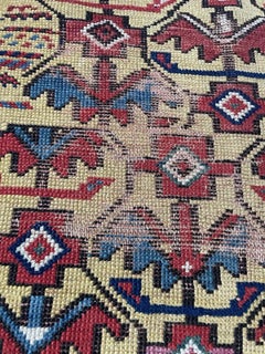 Antique Kuba Rug, Harshang Lattice on Ivory Ground, c.1900, 6'11"×3'11" - 1N132