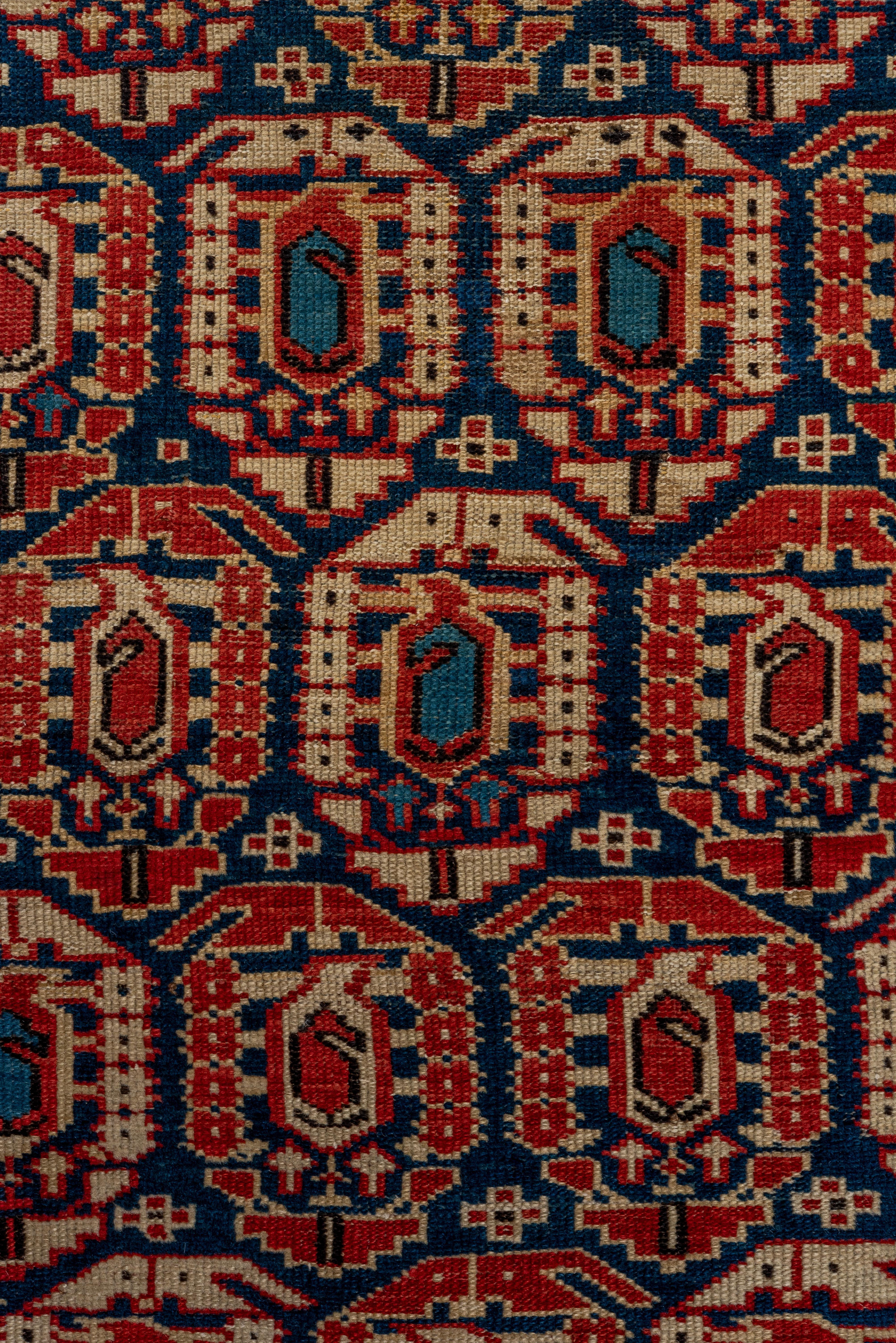 Antique Kuba Rug – Latch Hook Medallion Repeat Design For Sale 1