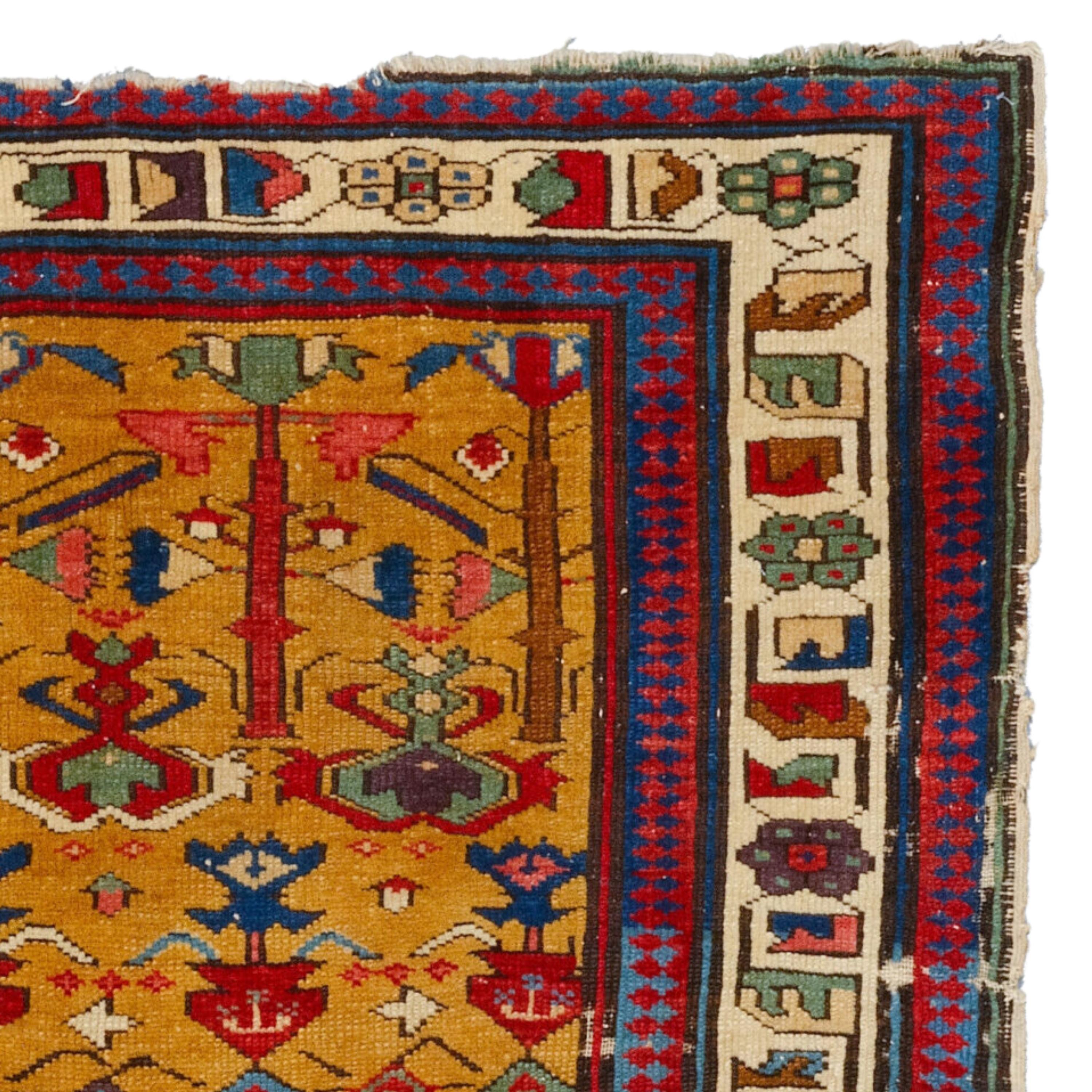Wool Antique Kuba Rug - Late Of The 19th Century Kuba Rug, Caucasian Rug