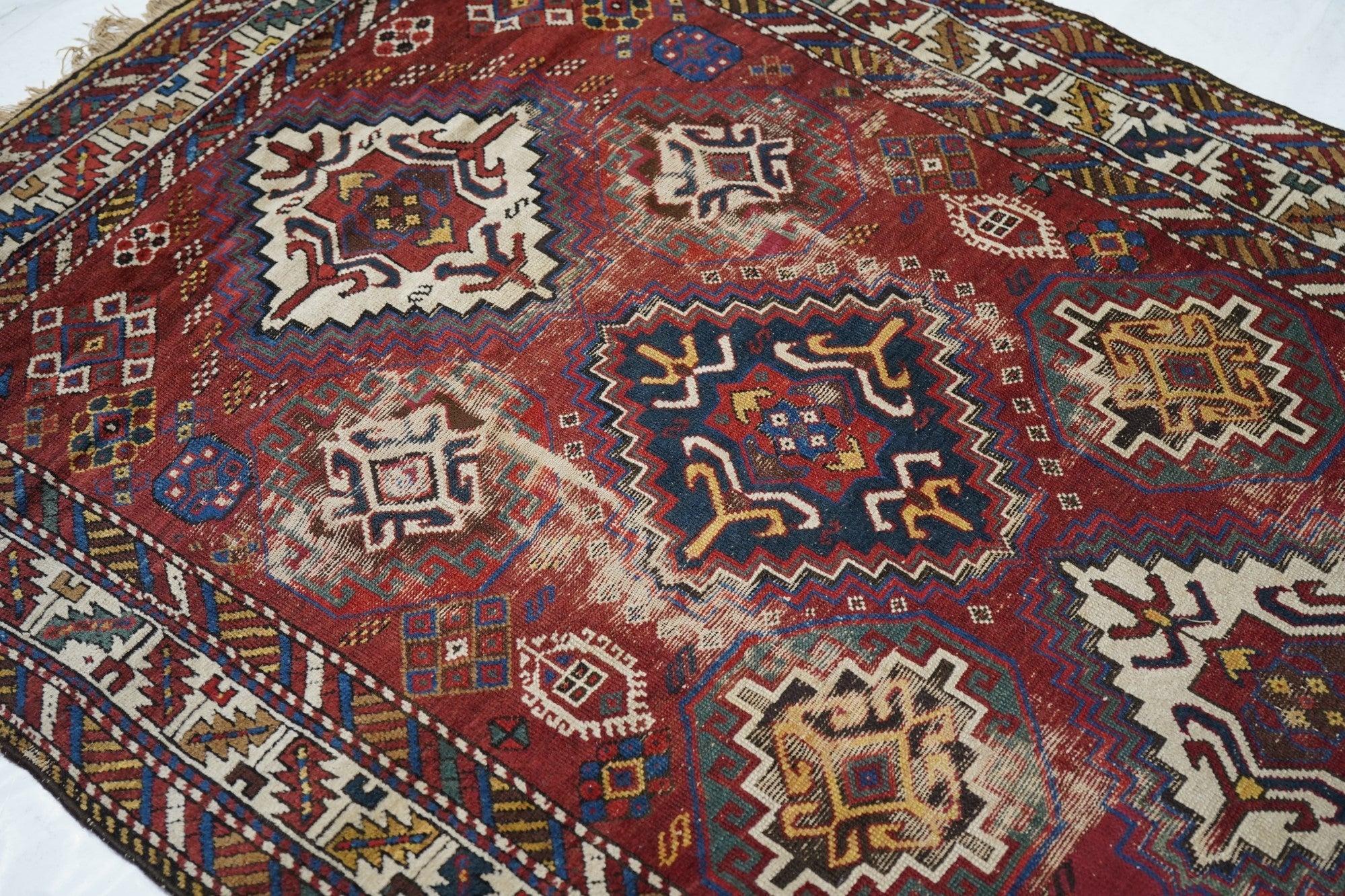 XIXe siècle Tapis de couloir Kuba ancien 4'2'' x 12'6'' en vente