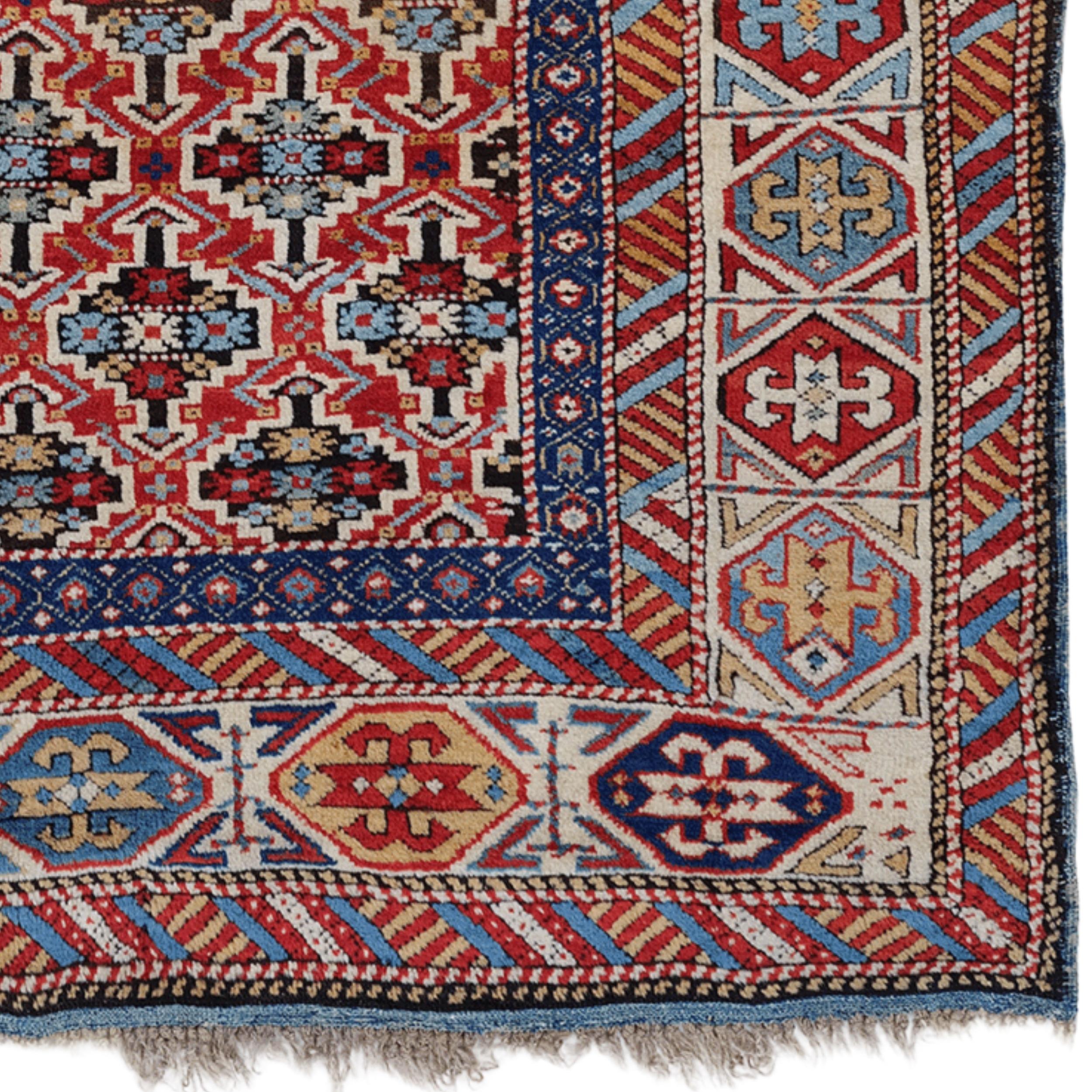 Tappeto Kuba Shirvan antico - metà del XIX secolo In condizioni buone in vendita a Sultanahmet, 34