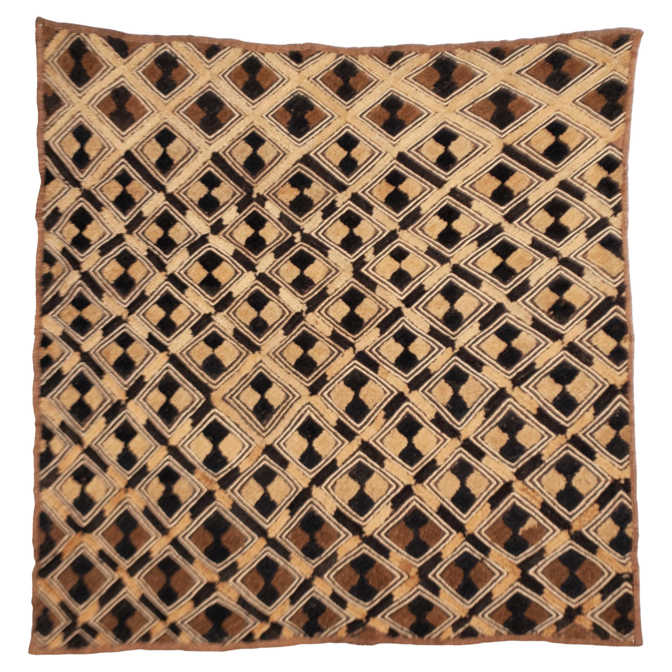 Antique Kuba Shoowa Cut-Pile & Embroidered Cloth, DR Congo