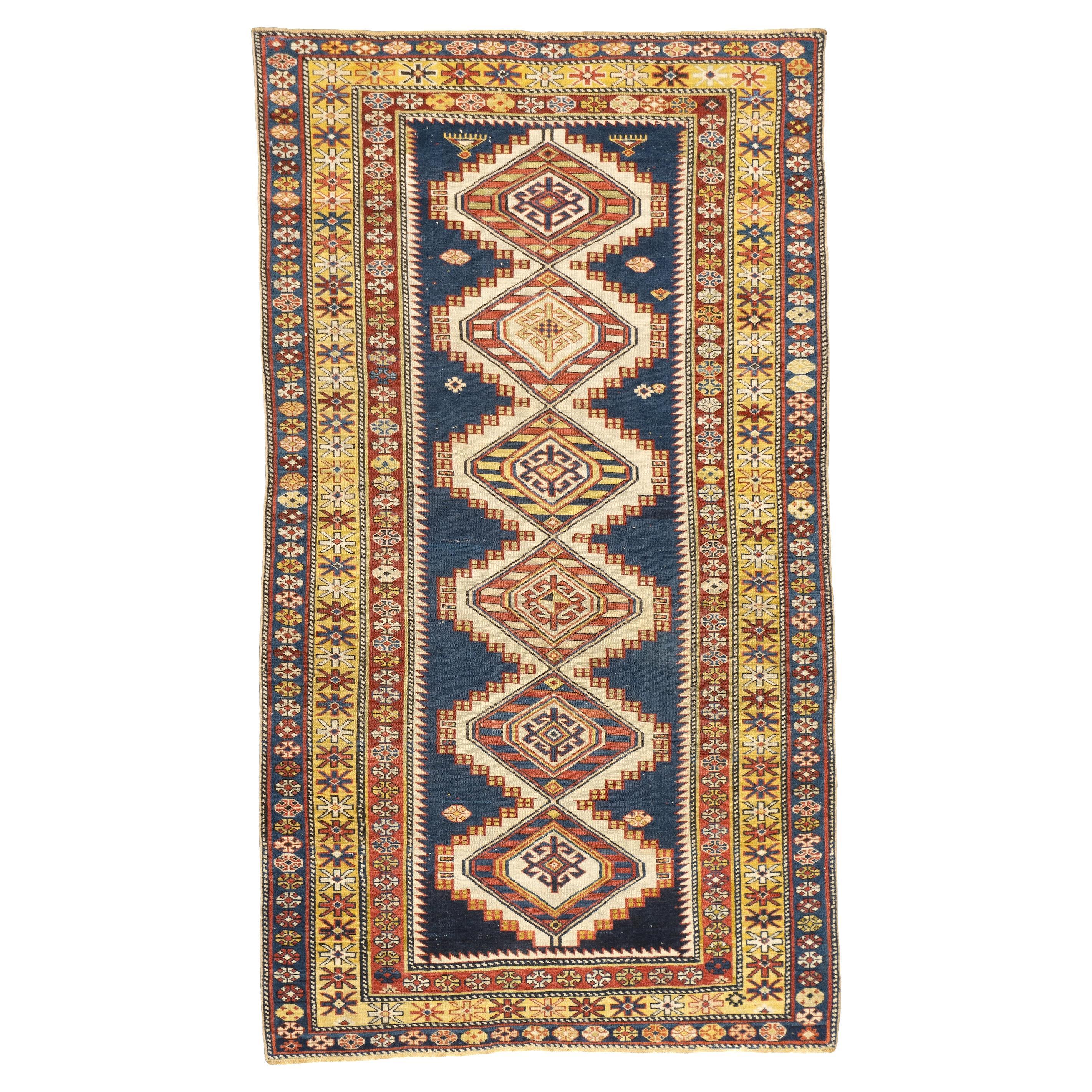 Antique Kuba Shriven Rug 3’4" x 4’11"