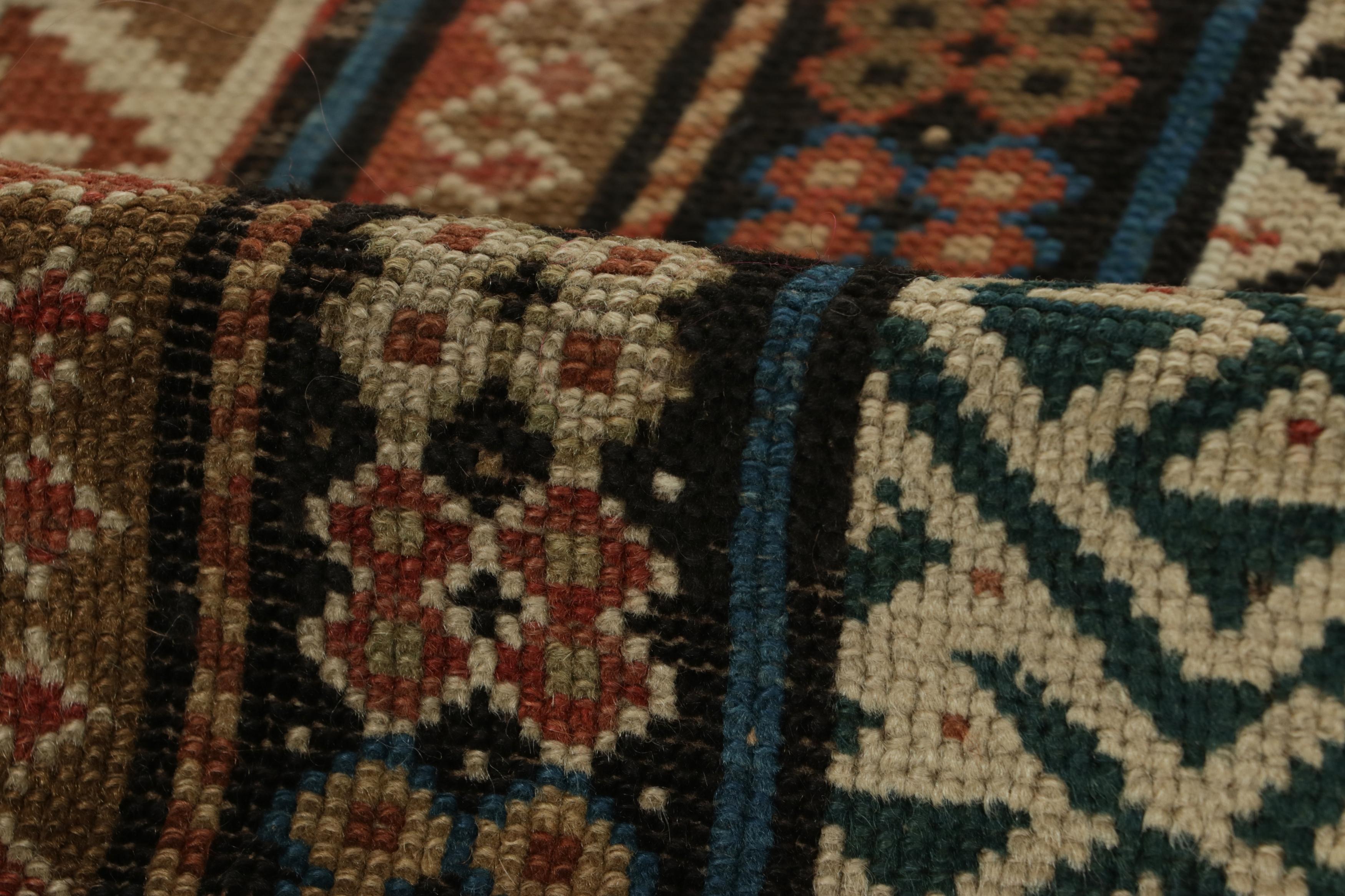 Antique Kuba Rug in Red and Beige-Brown with Geometric Patterns - Rug & Kilim For Sale 1