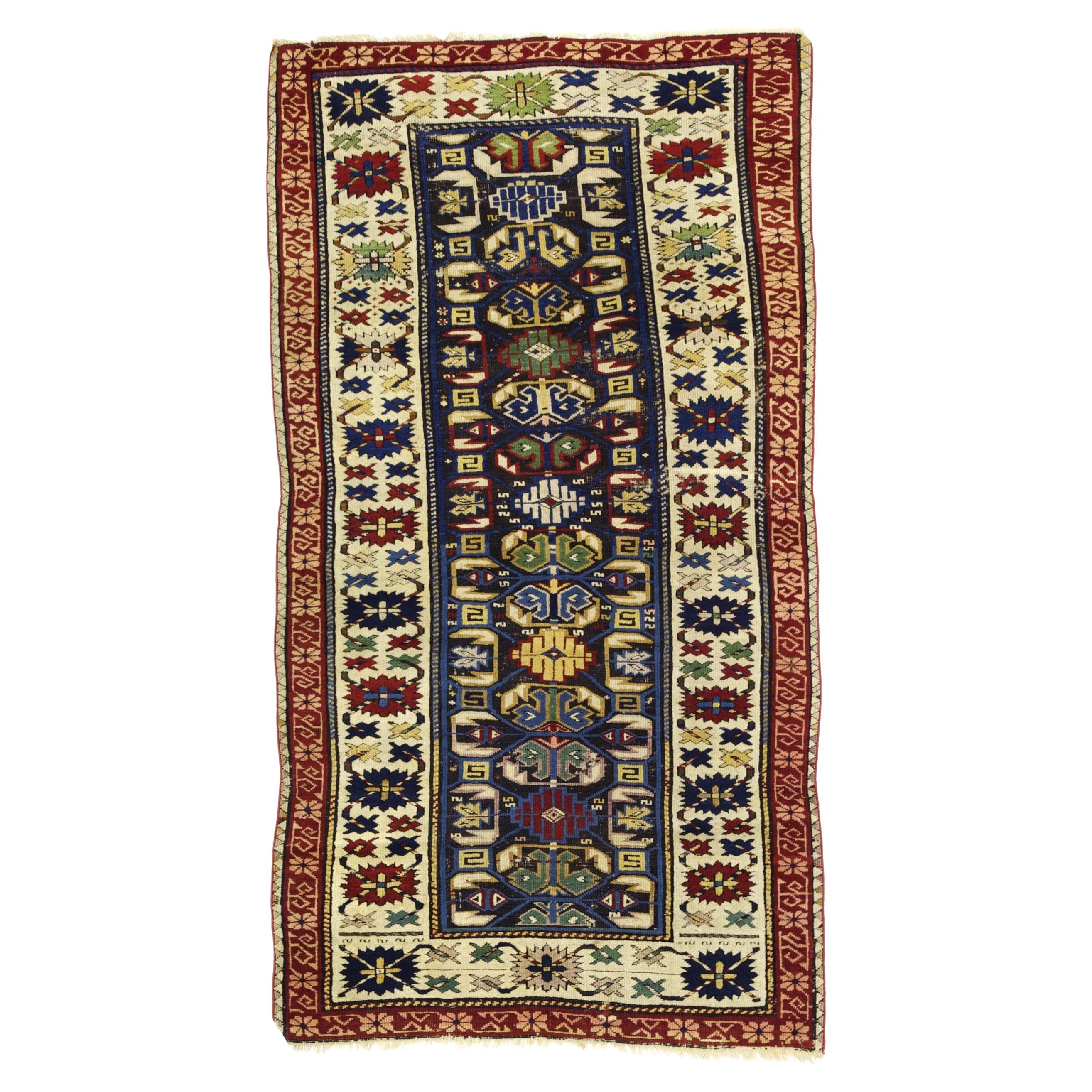 Antique Kuba Zehour Rug 2’11" x 5’5” For Sale
