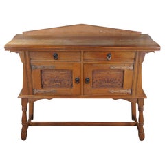 Antique Kuchins Oak Arts & Crafts Buffet Server Sideboard Drybar Console Cabinet