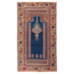 Antique Kula Prayer Rug Western Anatolian Turkish Mihrab Carpet Rare Design