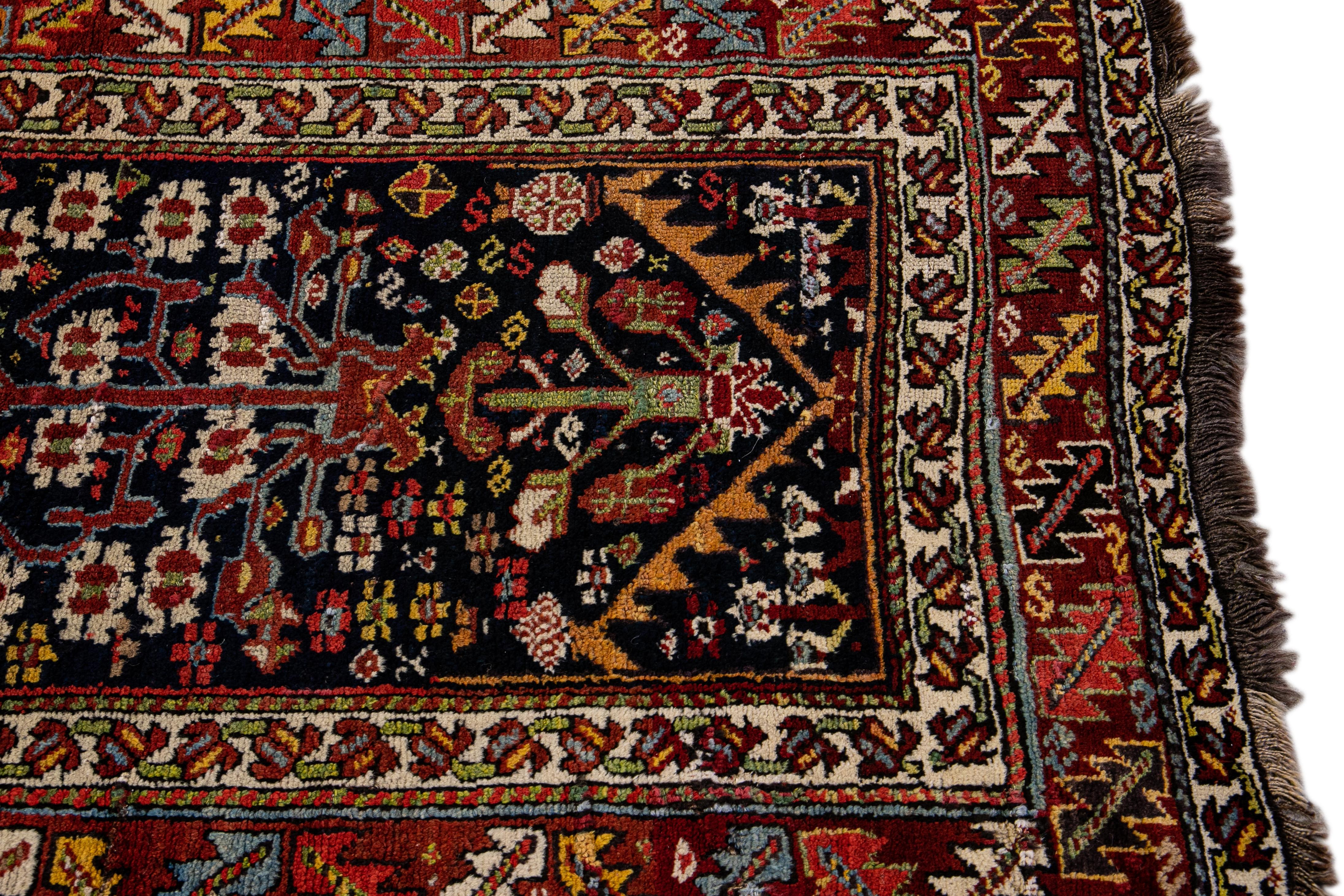 Early 20th Century Antique Kurd Handmade Allover Pattern Wool Runner For Sale