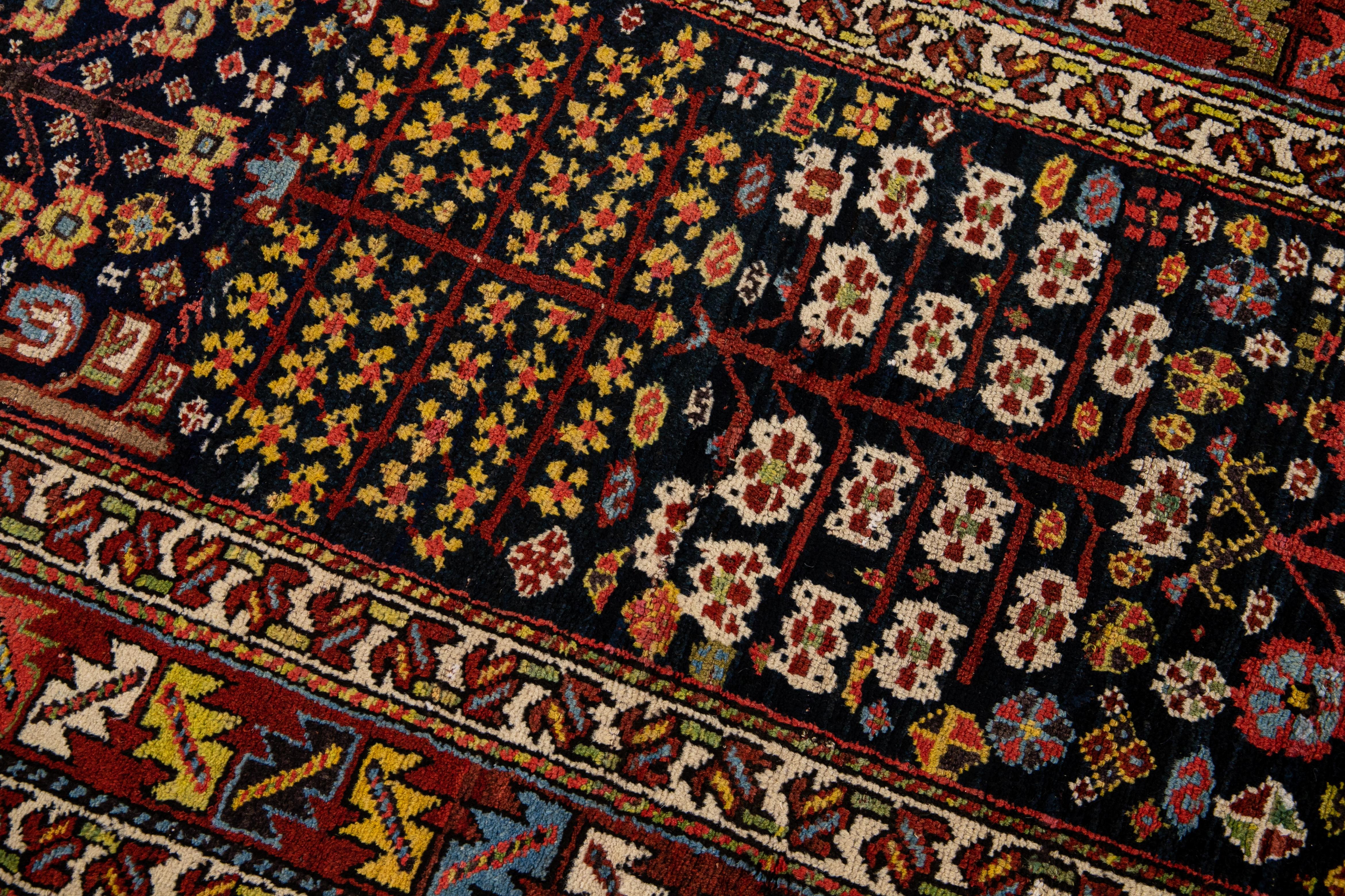Antique Kurd Handmade Allover Pattern Wool Runner For Sale 2