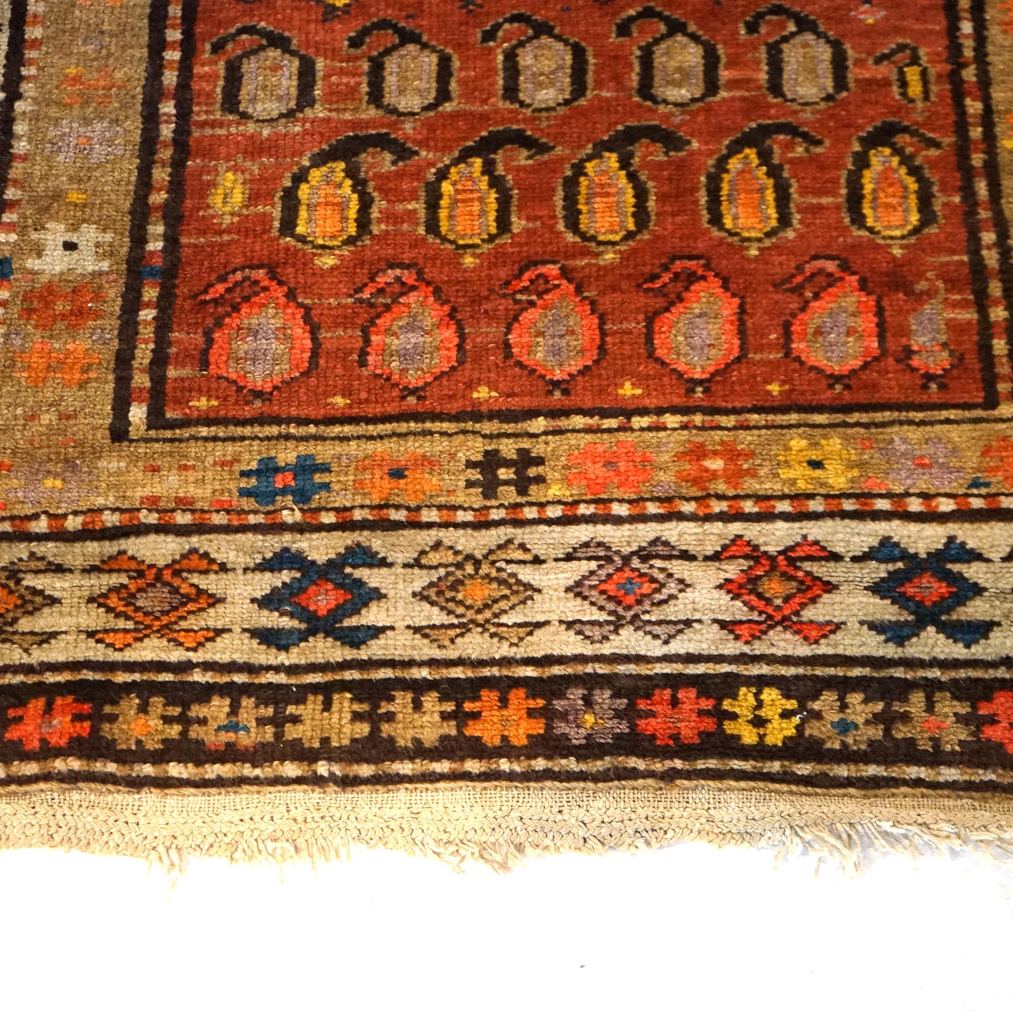 Antique Kurd Oriental Wool Long Rug Runner Circa 1920, Approx 3' X 10' For Sale 5