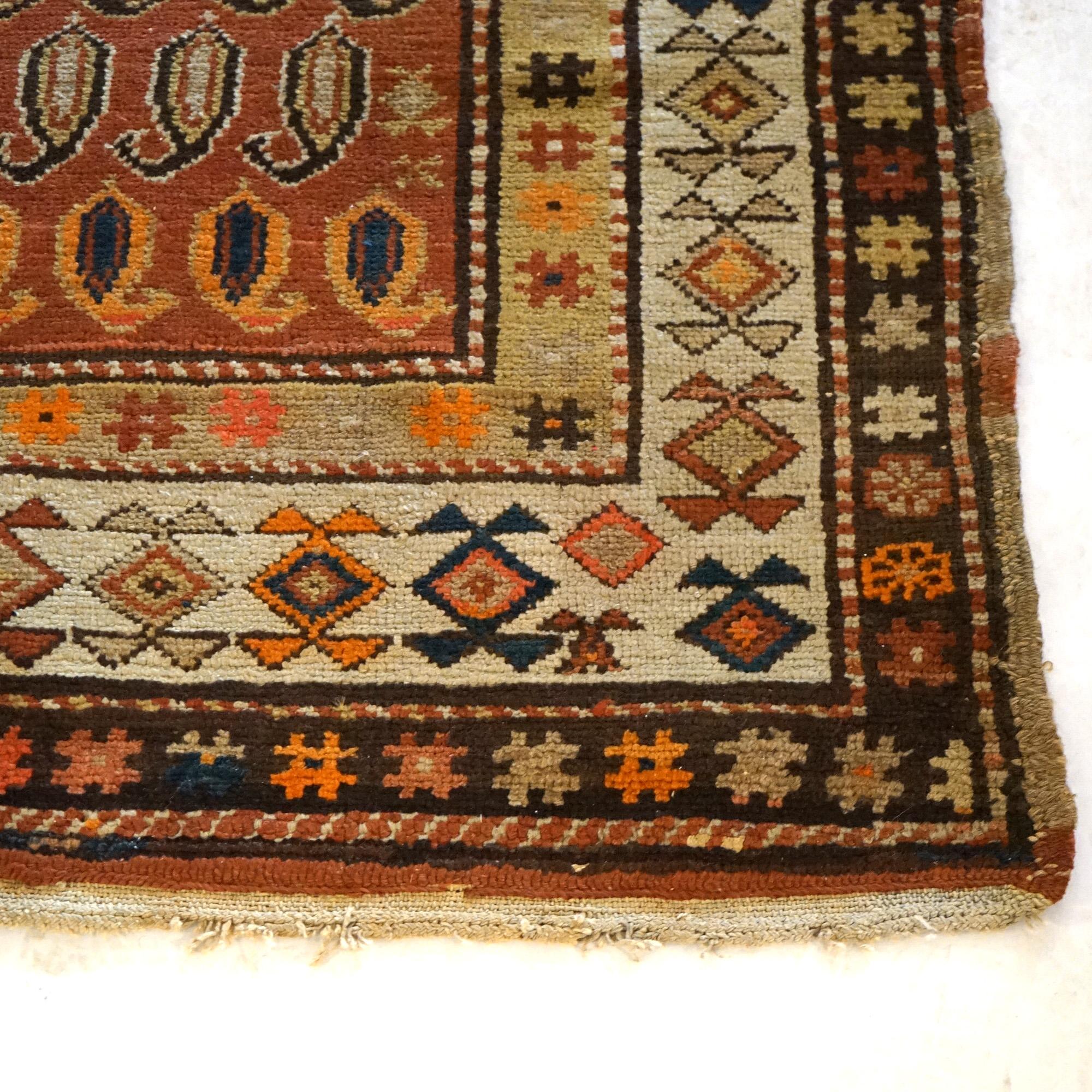 Antique Kurd Oriental Wool Long Rug Runner Circa 1920, Approx 3' X 10' For Sale 6