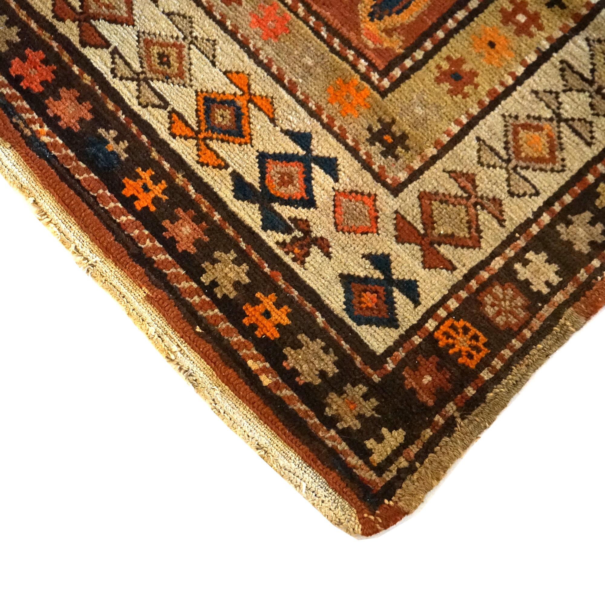 Antique Kurd Oriental Wool Long Rug Runner Circa 1920, Approx 3' X 10' For Sale 7