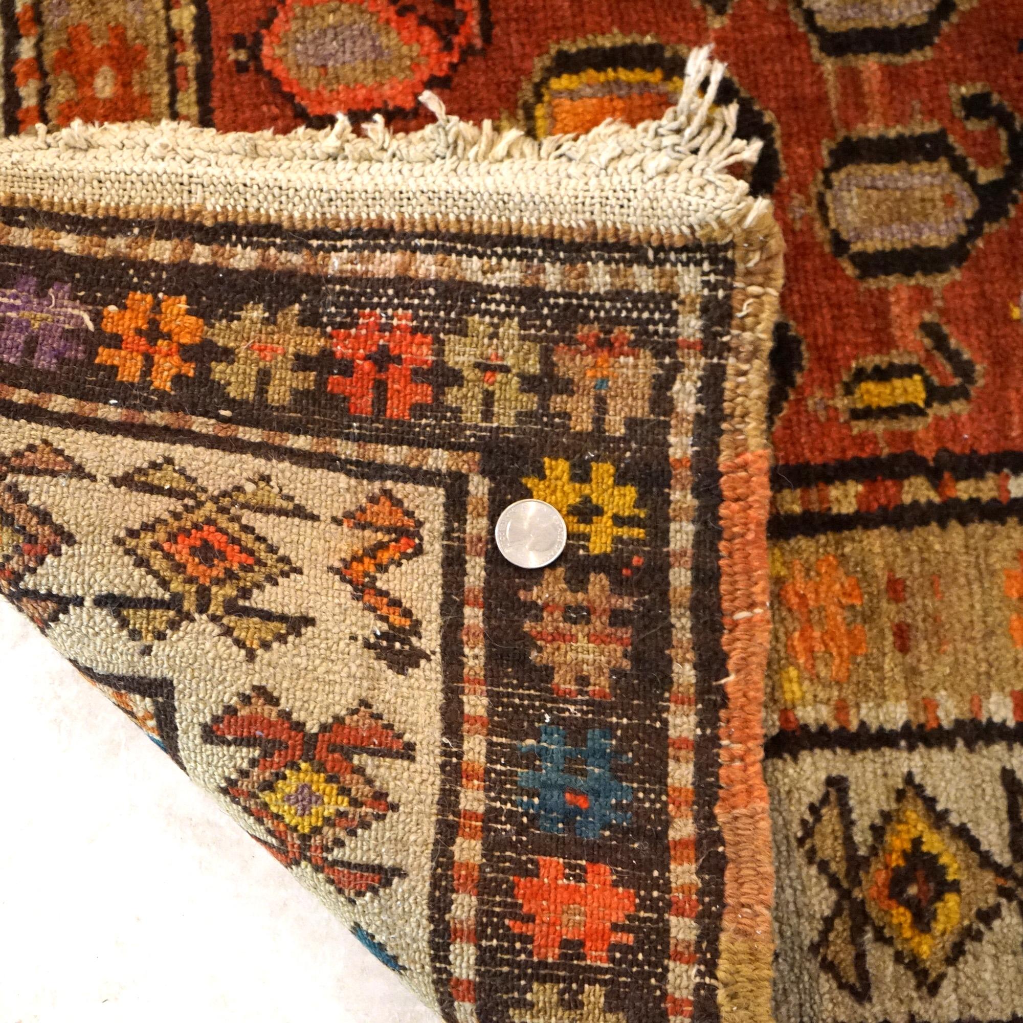 Antique Kurd Oriental Wool Long Rug Runner Circa 1920, Approx 3' X 10' For Sale 8