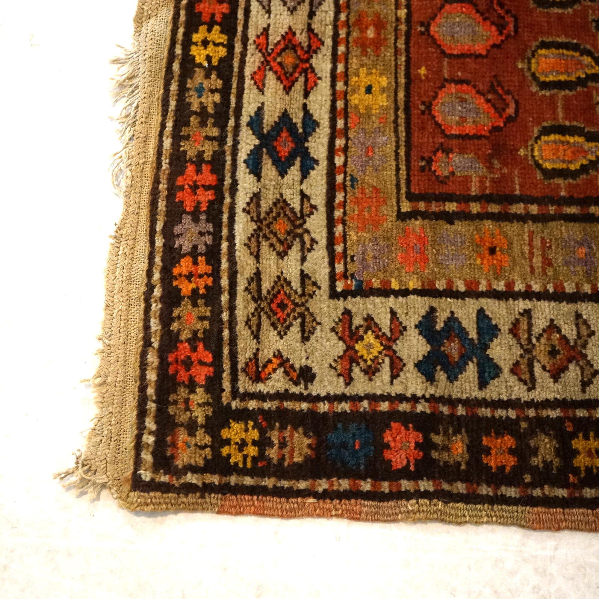 20th Century Antique Kurd Oriental Wool Long Rug Runner Circa 1920, Approx 3' X 10' For Sale