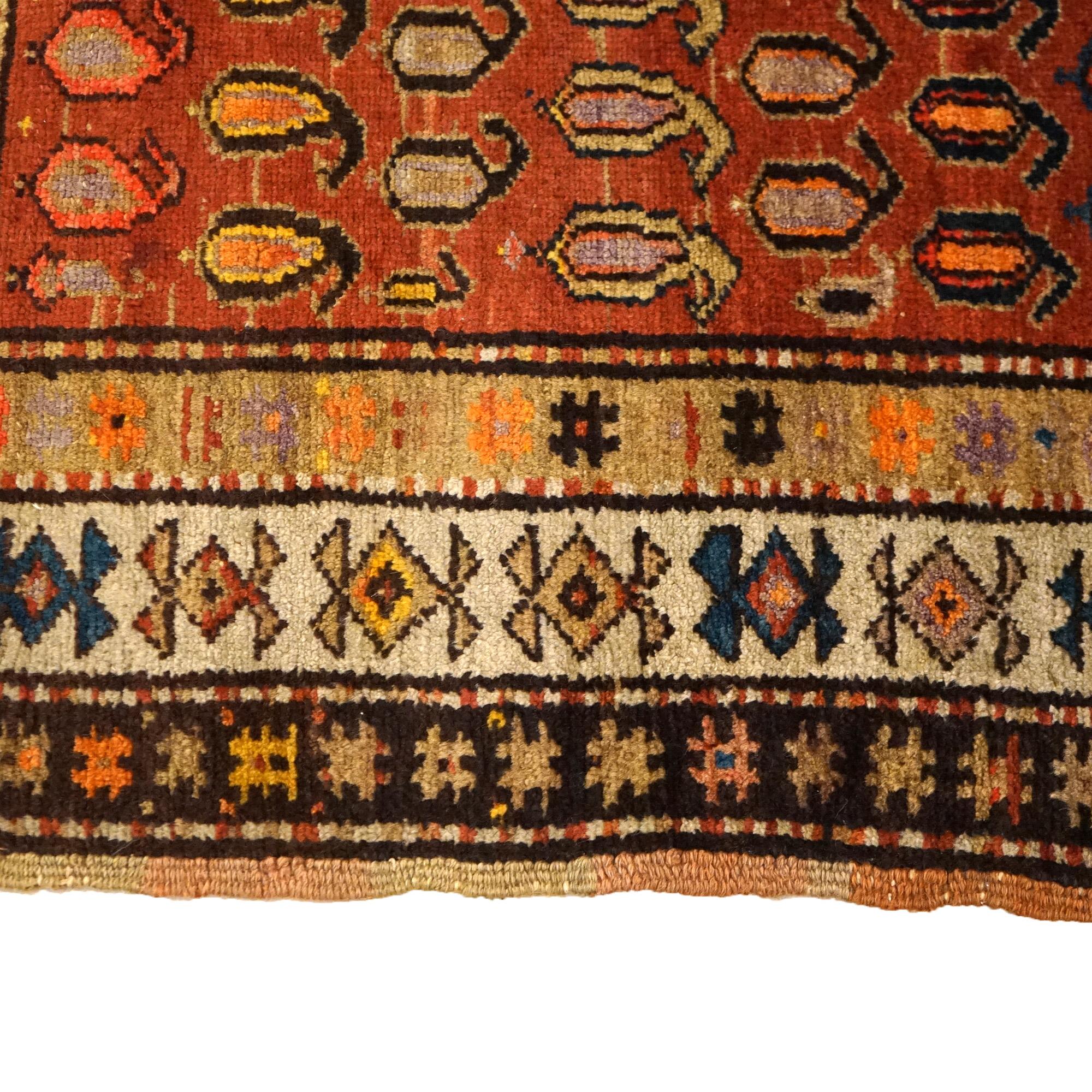 Antique Kurd Oriental Wool Long Rug Runner Circa 1920, Approx 3' X 10' For Sale 1