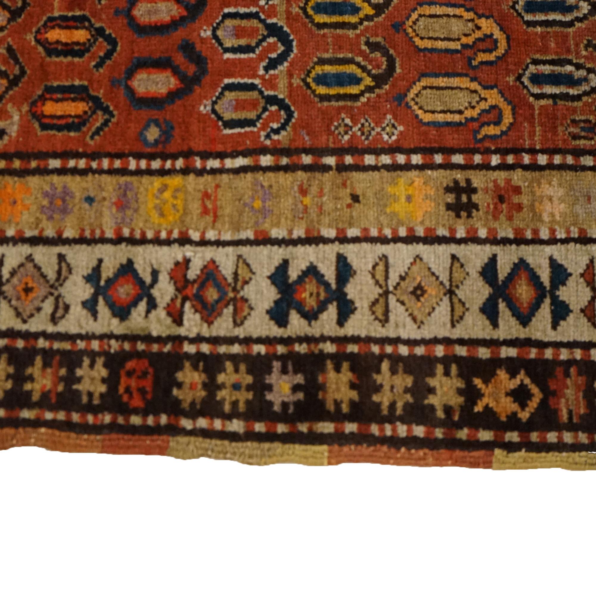 Antique Kurd Oriental Wool Long Rug Runner Circa 1920, Approx 3' X 10' For Sale 2