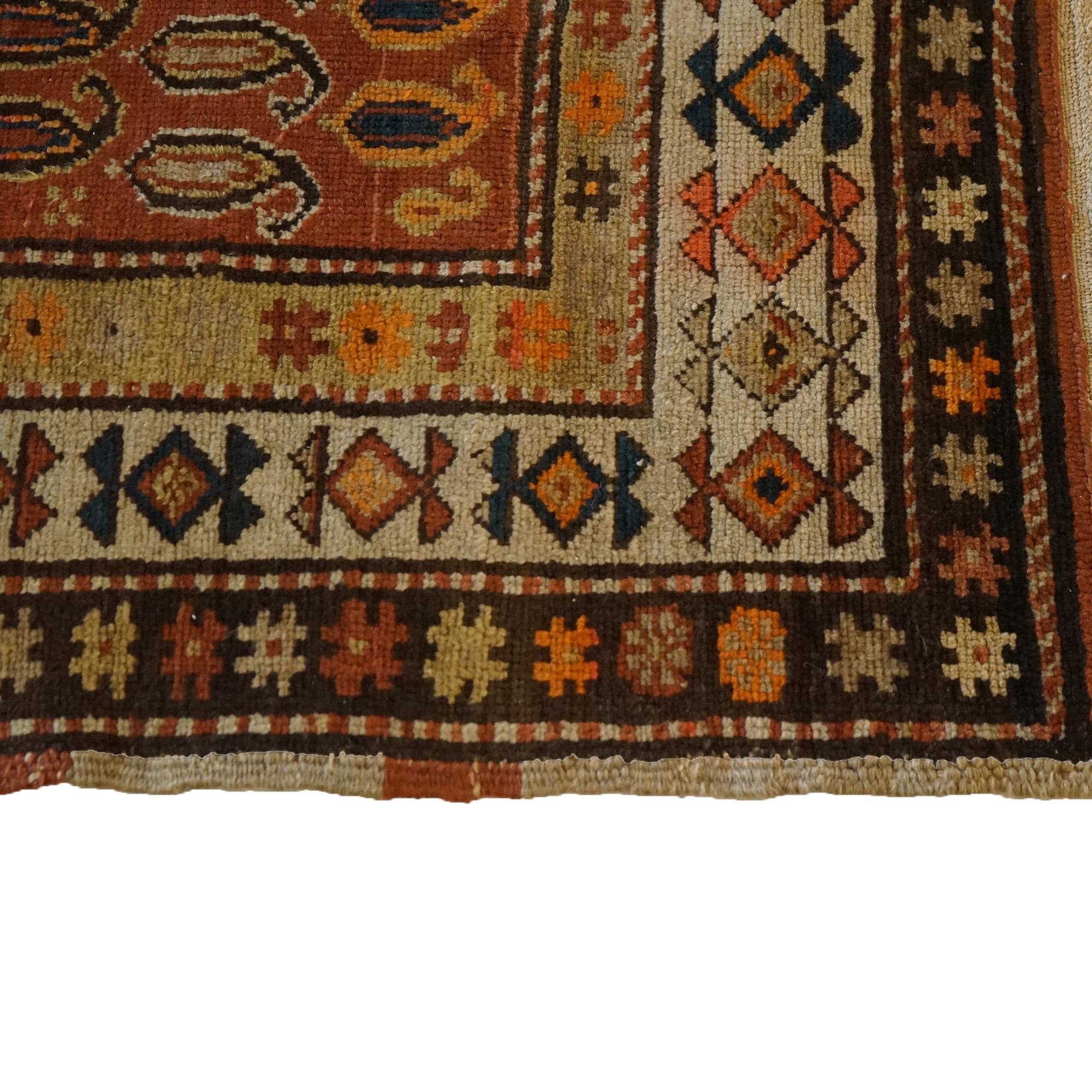Antique Kurd Oriental Wool Long Rug Runner Circa 1920, Approx 3' X 10' For Sale 4