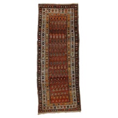 Antiker langer Kurd-Teppich aus orientalischer Wolle, um 1920, ca. 3' X 10'
