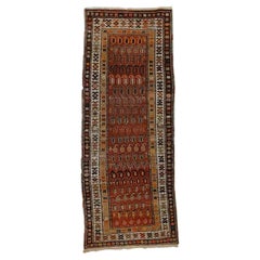 Antique Kurd Oriental Wool Long Rug Runner Circa 1920, Approx 3' X 10'