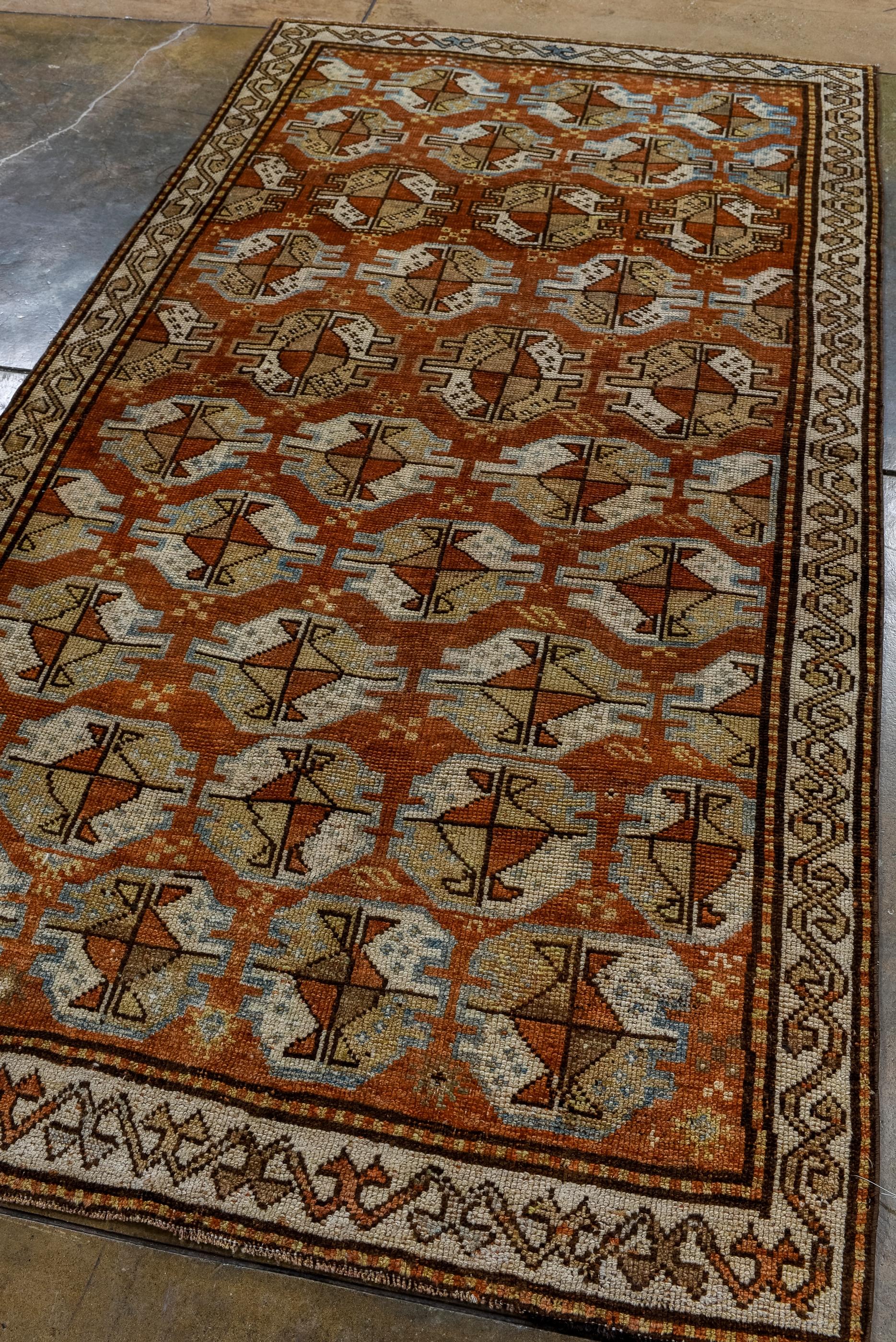 Persian Antique Kurd Rug with a Tekke Pattern  For Sale