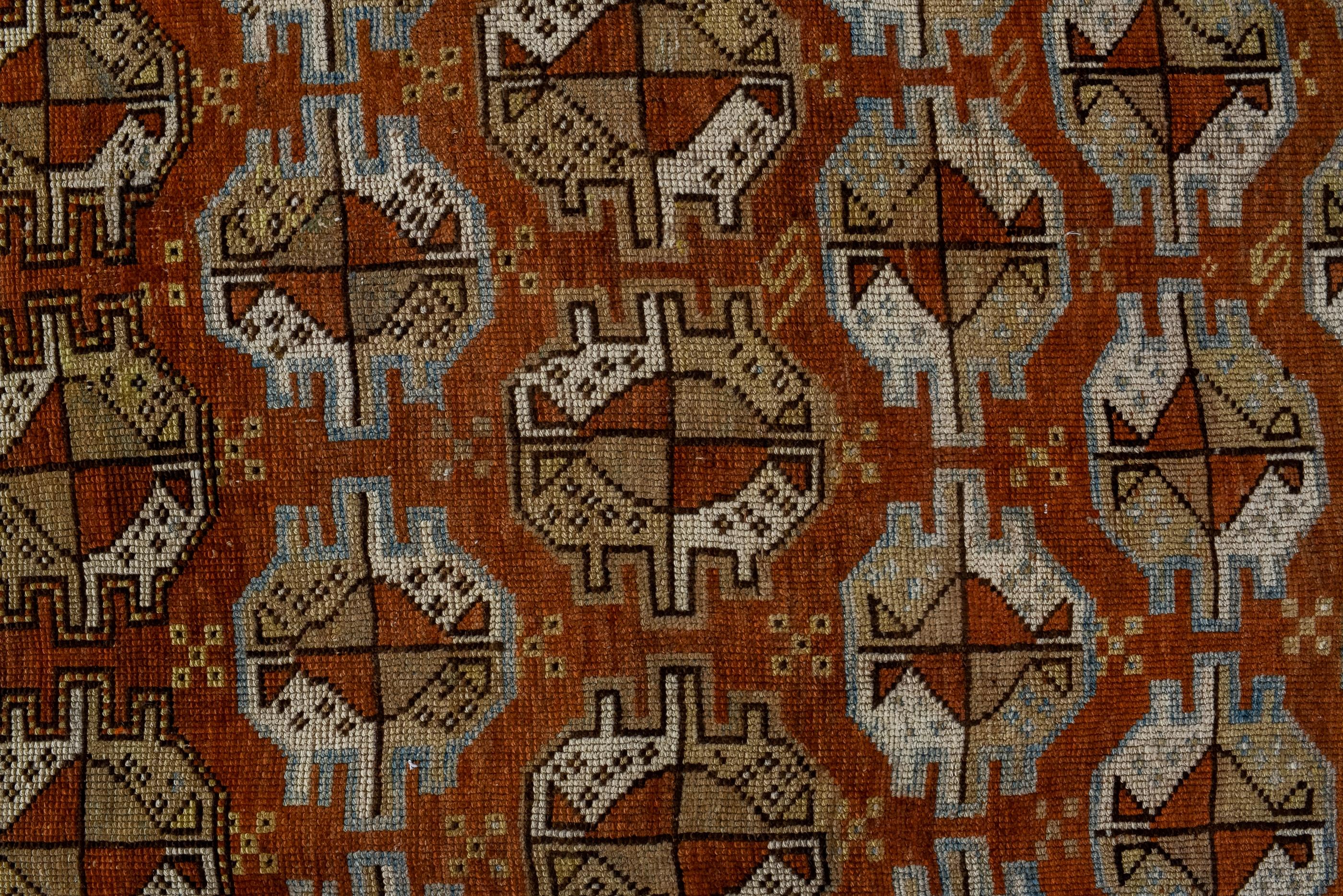 Hand-Knotted Antique Kurd Rug with a Tekke Pattern  For Sale