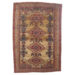 Antique Kurdish Bidjar Rug 4'1" x 5’11"