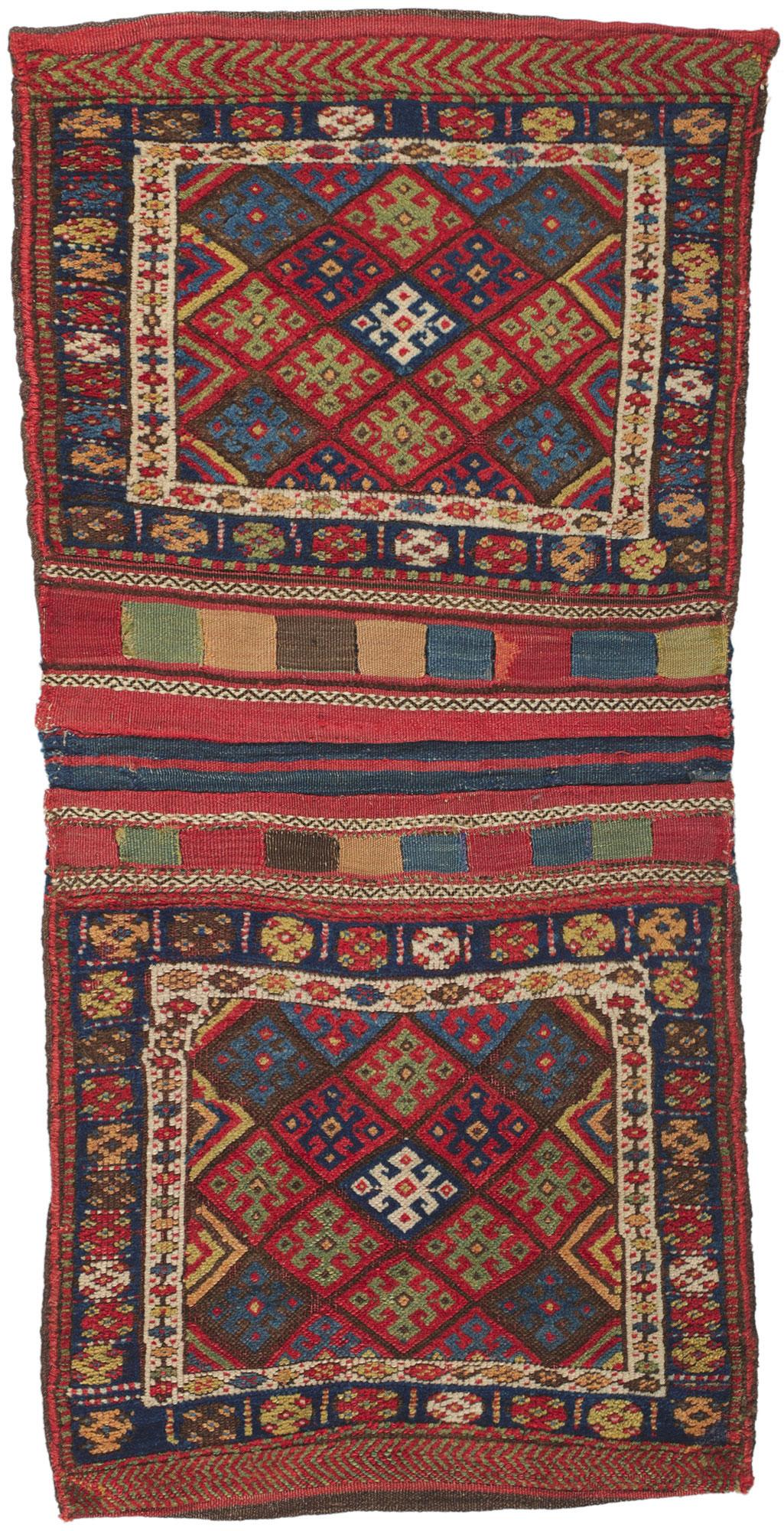 Antique Kurdish Jaf Saddle Bag with Tribal Style For Sale 2