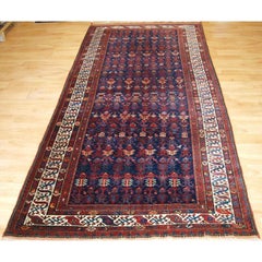 Antique Kurdish Kelleh Long Rug with Dragon Border