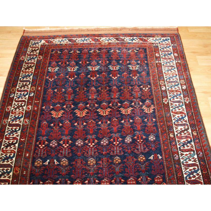 Turkish Antique Kurdish Kelleh Long Rug with Dragon Border For Sale