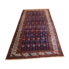 Antique Kurdish Kelleh Long Rug with Dragon Border