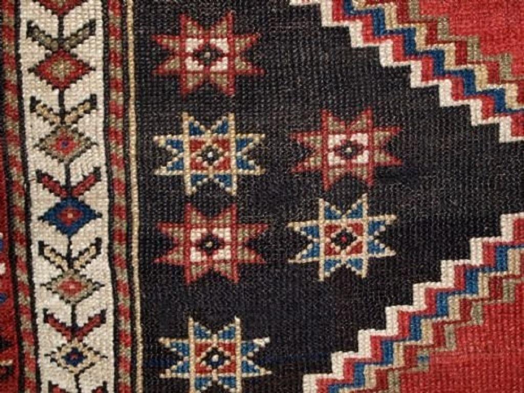Inconnu Tapis long kurde ancien, superbe bordure, vers 1900 en vente