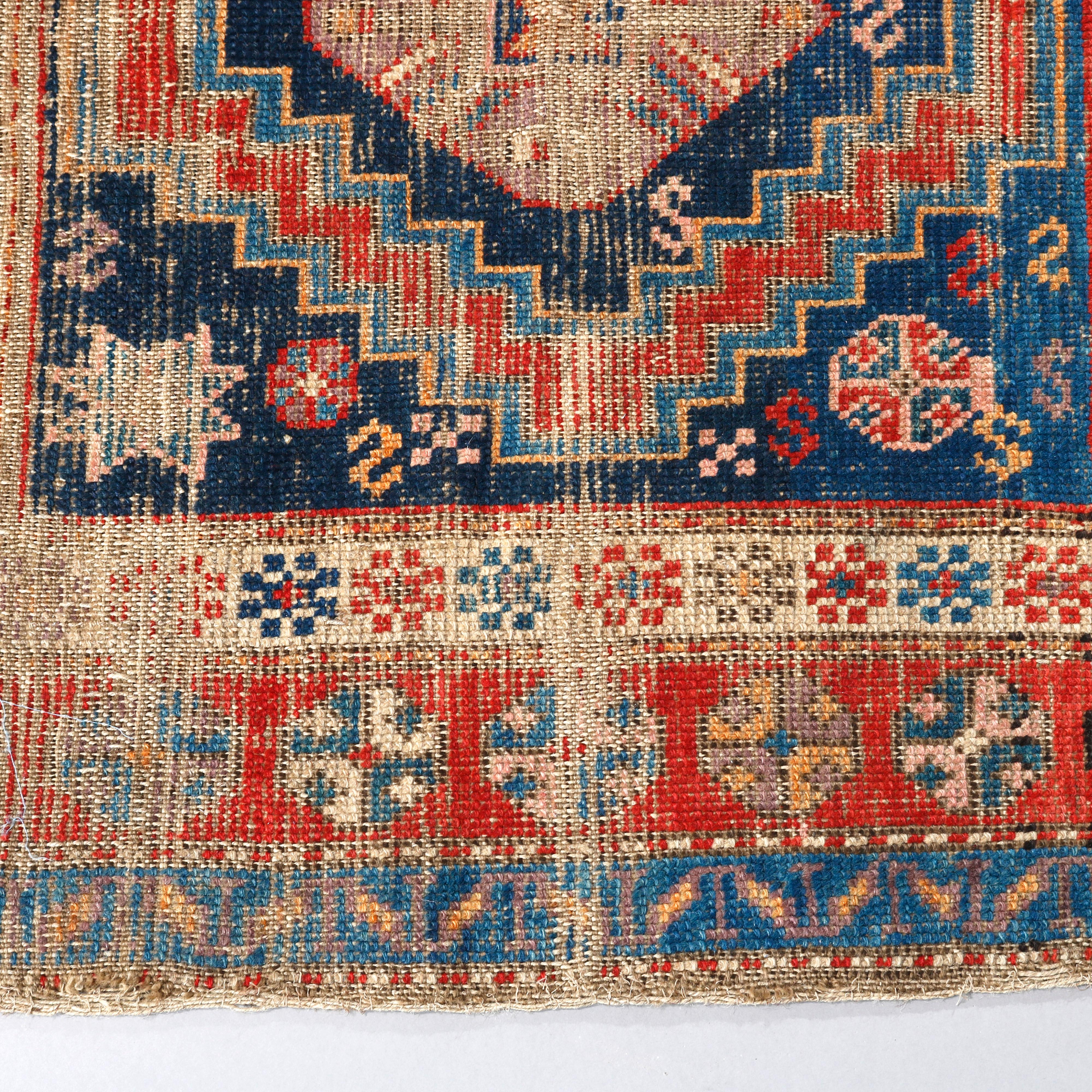 Antique Kurdish Mat Oriental Rug, circa 1890 In Good Condition In Big Flats, NY