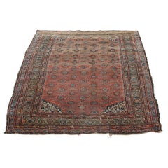 Antique Kurdish Oriental Wool Rug, Lattice & Floral, Circa 1920