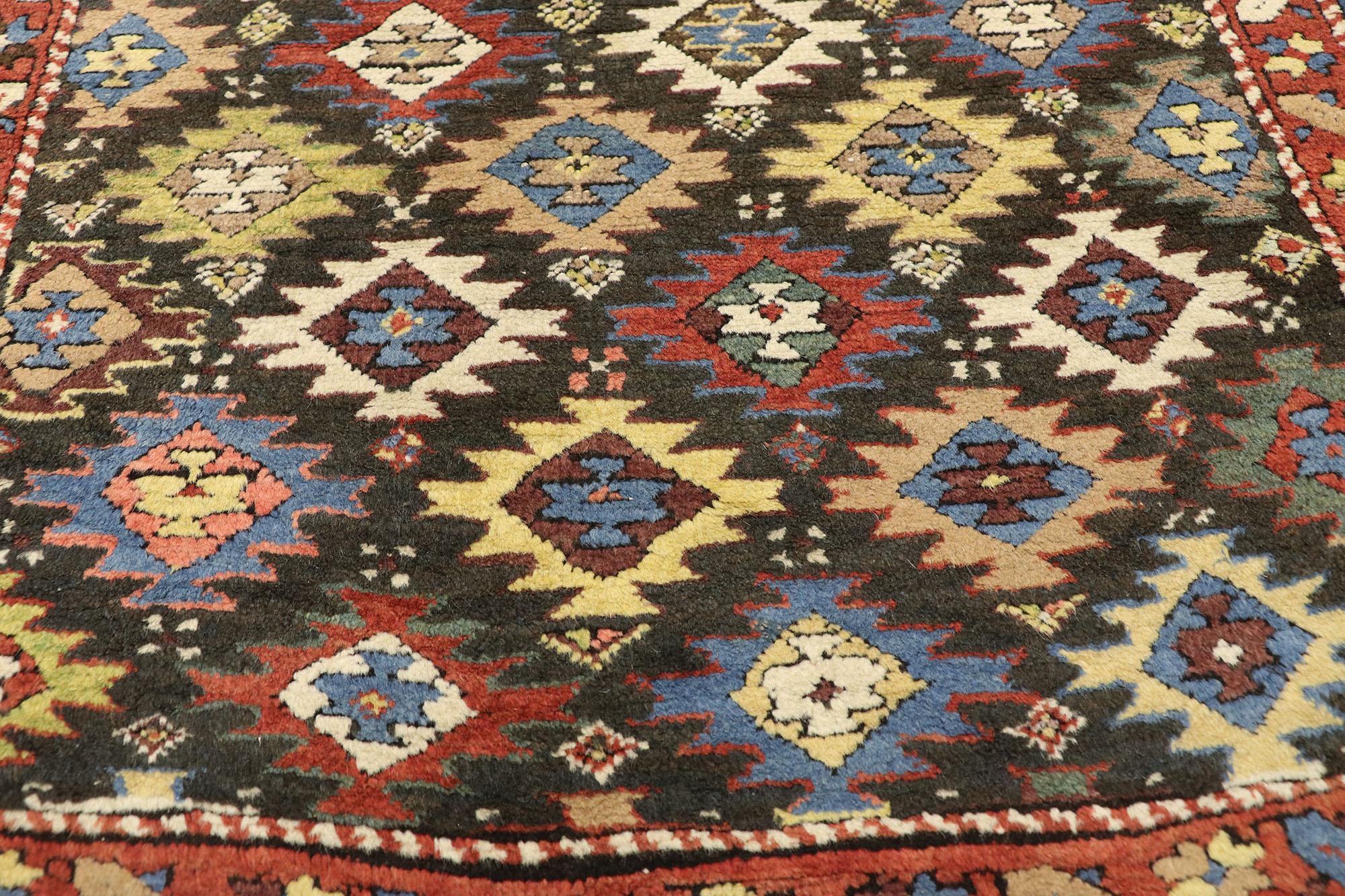 Antique Kurdish Persian Hallway Runner with Modern Tribal Style In Good Condition For Sale In Dallas, TX