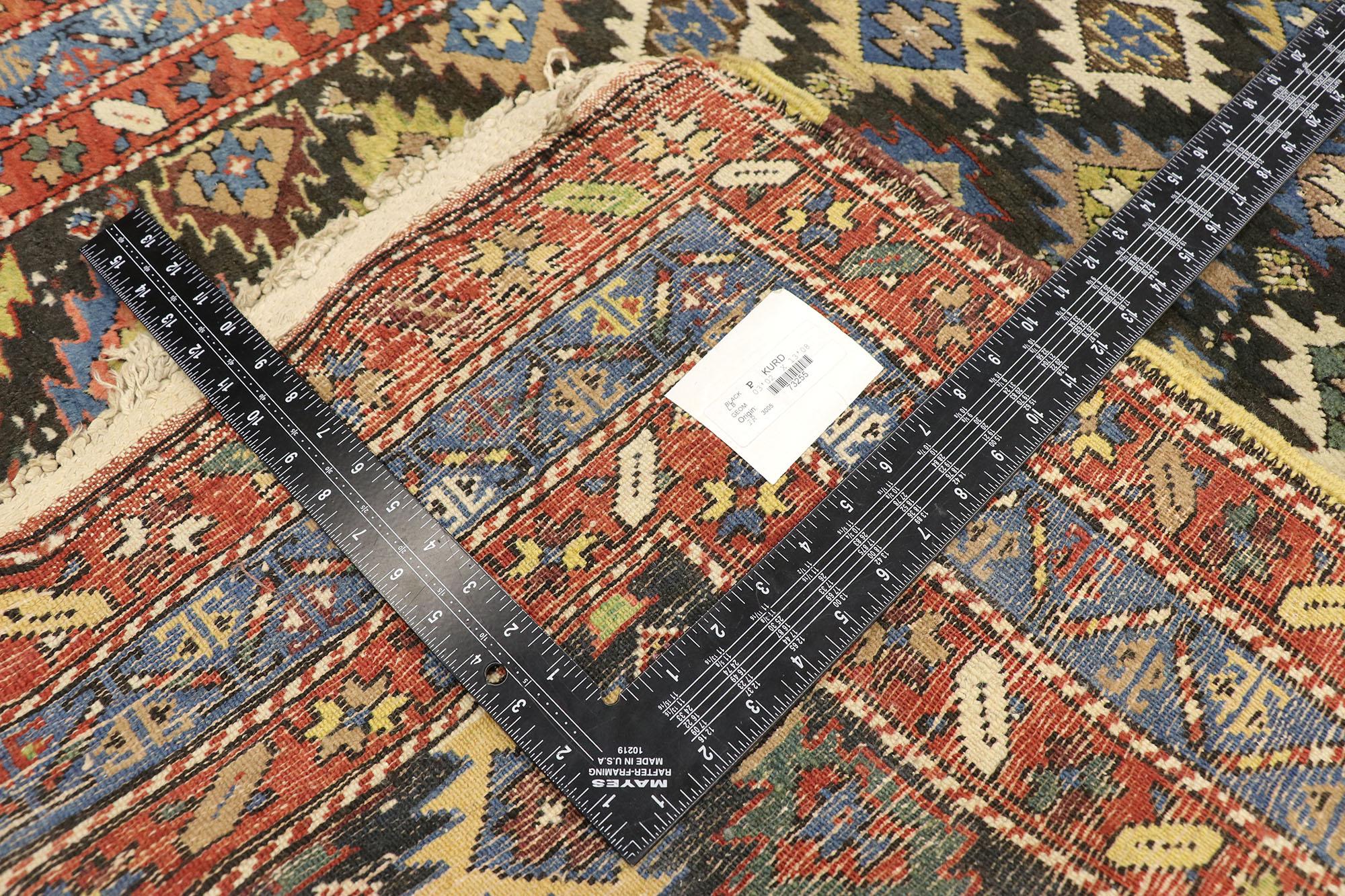 20th Century Antique Kurdish Persian Hallway Runner with Modern Tribal Style For Sale