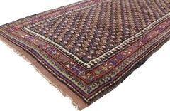 Antique Kurdish Persian Runner with Victorian Cottage Style, Wide Hallway Runner