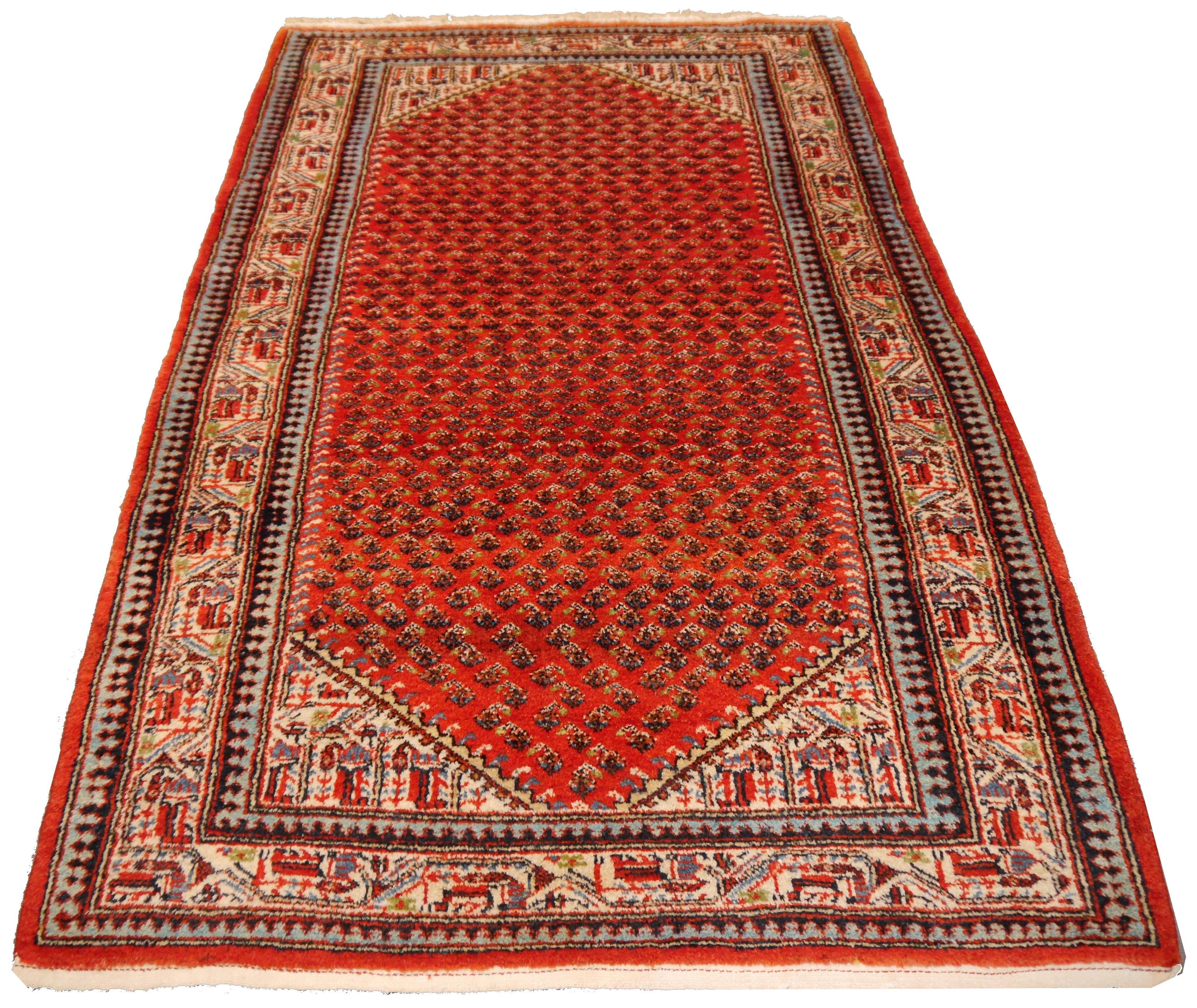 Antique Kurdish Rug 1920´s hand-knotted Burnt Orange and Beige 4