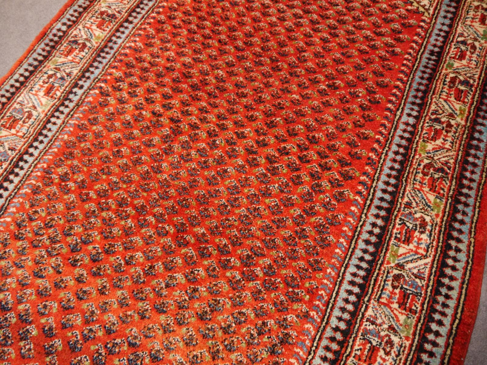 Hand-Knotted Antique Kurdish Rug 1920´s hand-knotted Burnt Orange and Beige